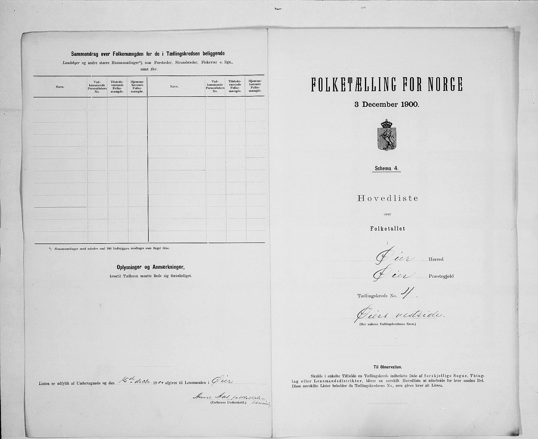 SAH, 1900 census for Øyer, 1900, p. 21