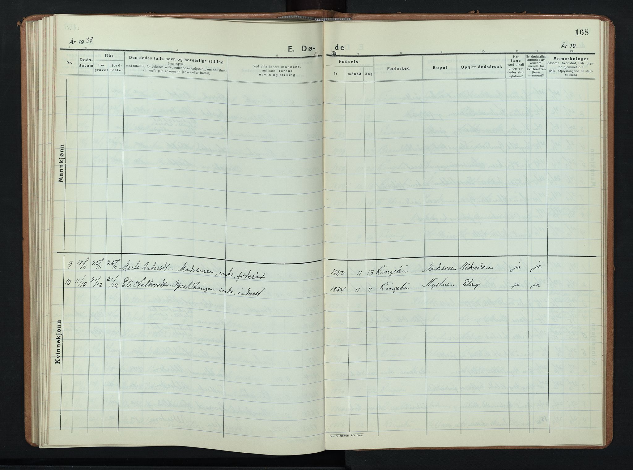 Ringebu prestekontor, SAH/PREST-082/H/Ha/Hab/L0012: Parish register (copy) no. 12, 1934-1949, p. 168