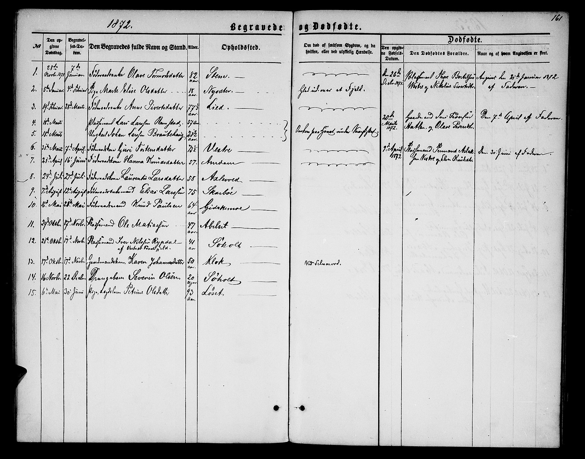 Ministerialprotokoller, klokkerbøker og fødselsregistre - Møre og Romsdal, AV/SAT-A-1454/522/L0325: Parish register (copy) no. 522C04, 1872-1877, p. 161