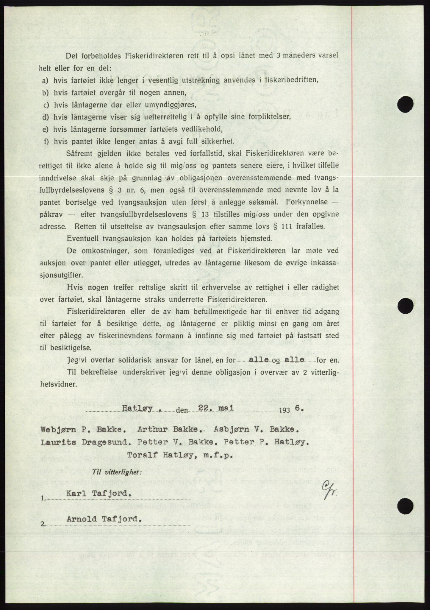 Søre Sunnmøre sorenskriveri, AV/SAT-A-4122/1/2/2C/L0060: Mortgage book no. 54, 1935-1936, Deed date: 23.05.1936