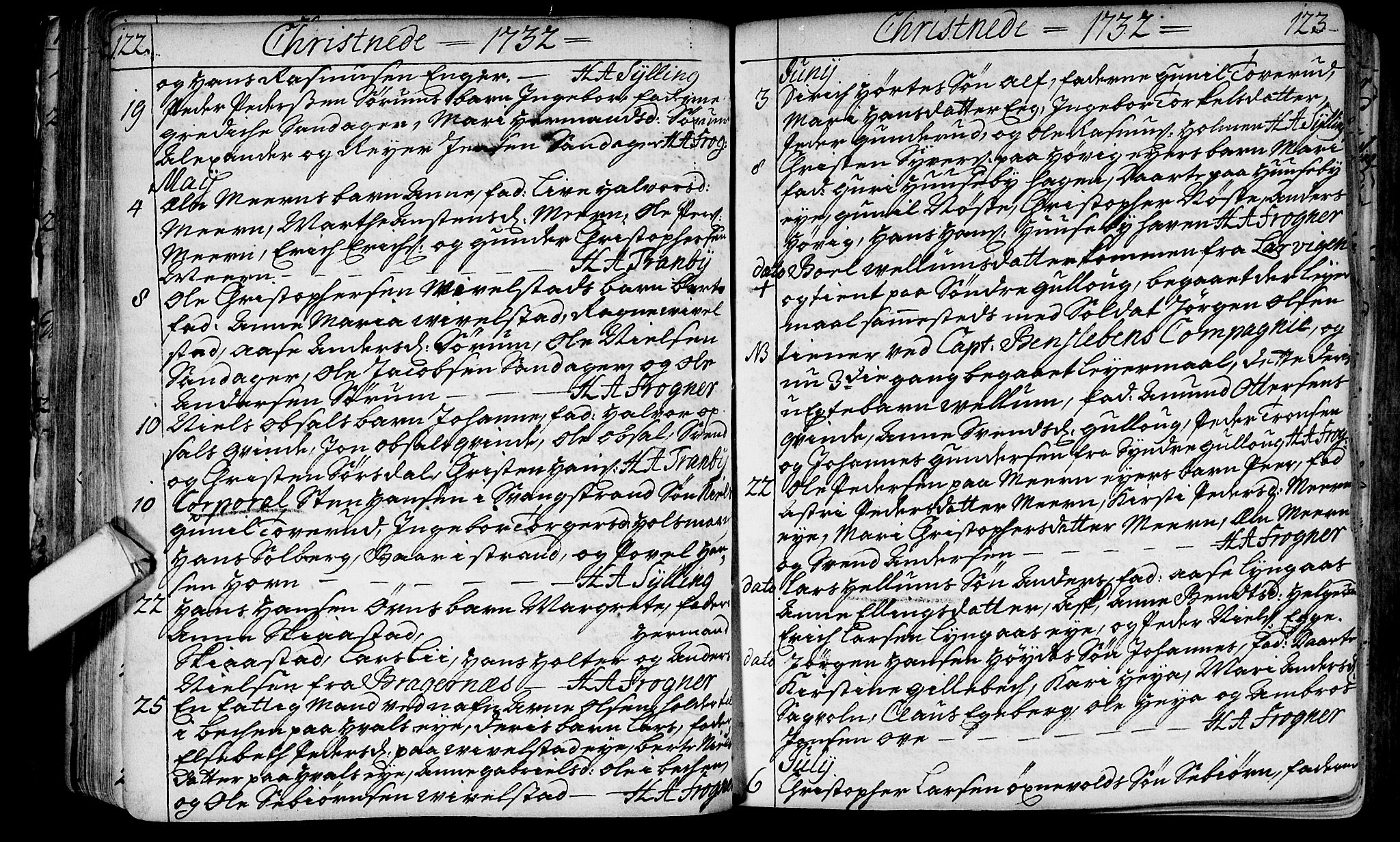 Lier kirkebøker, AV/SAKO-A-230/F/Fa/L0003: Parish register (official) no. I 3, 1727-1748, p. 122-123