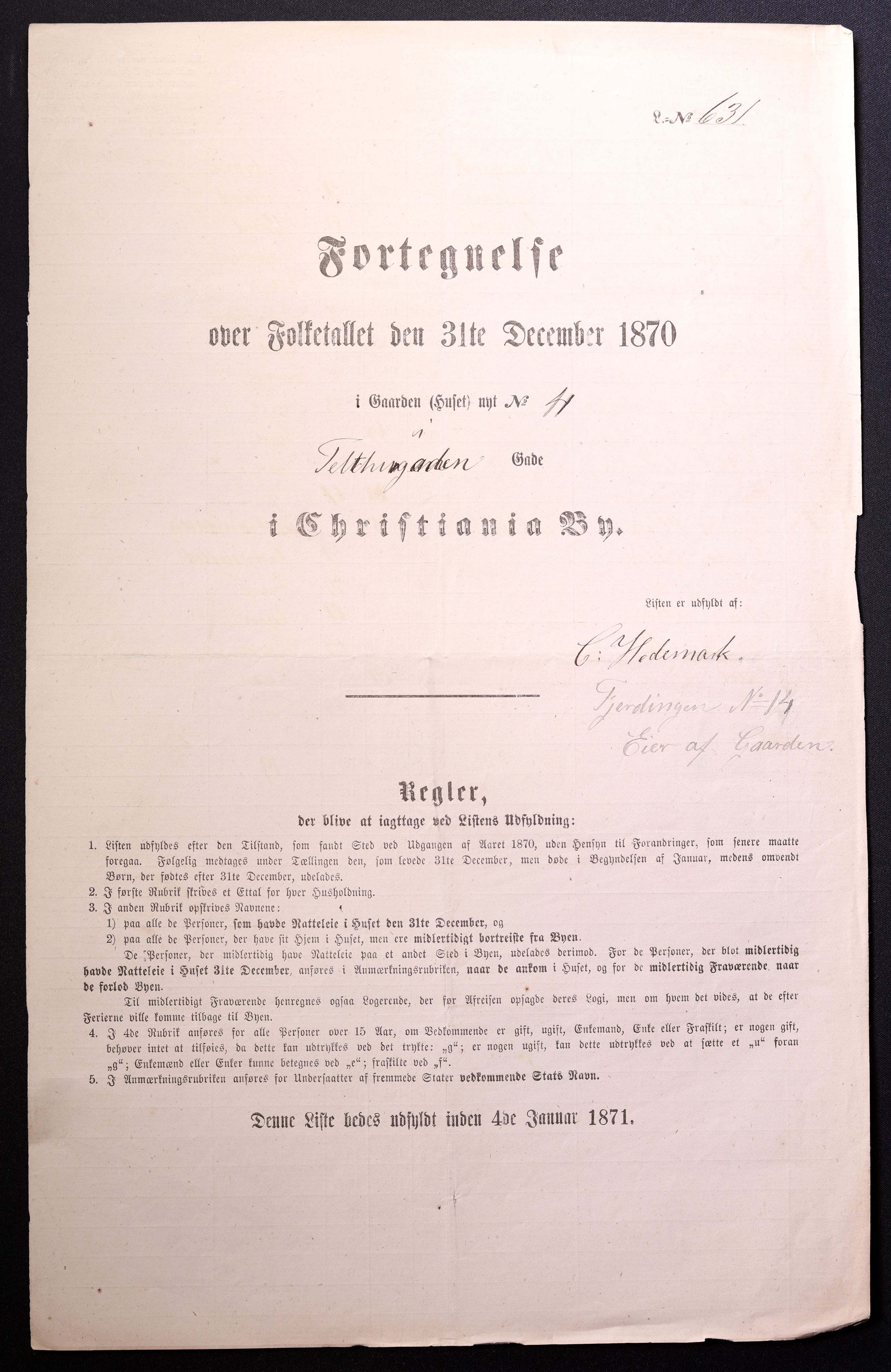 RA, 1870 census for 0301 Kristiania, 1870, p. 4240