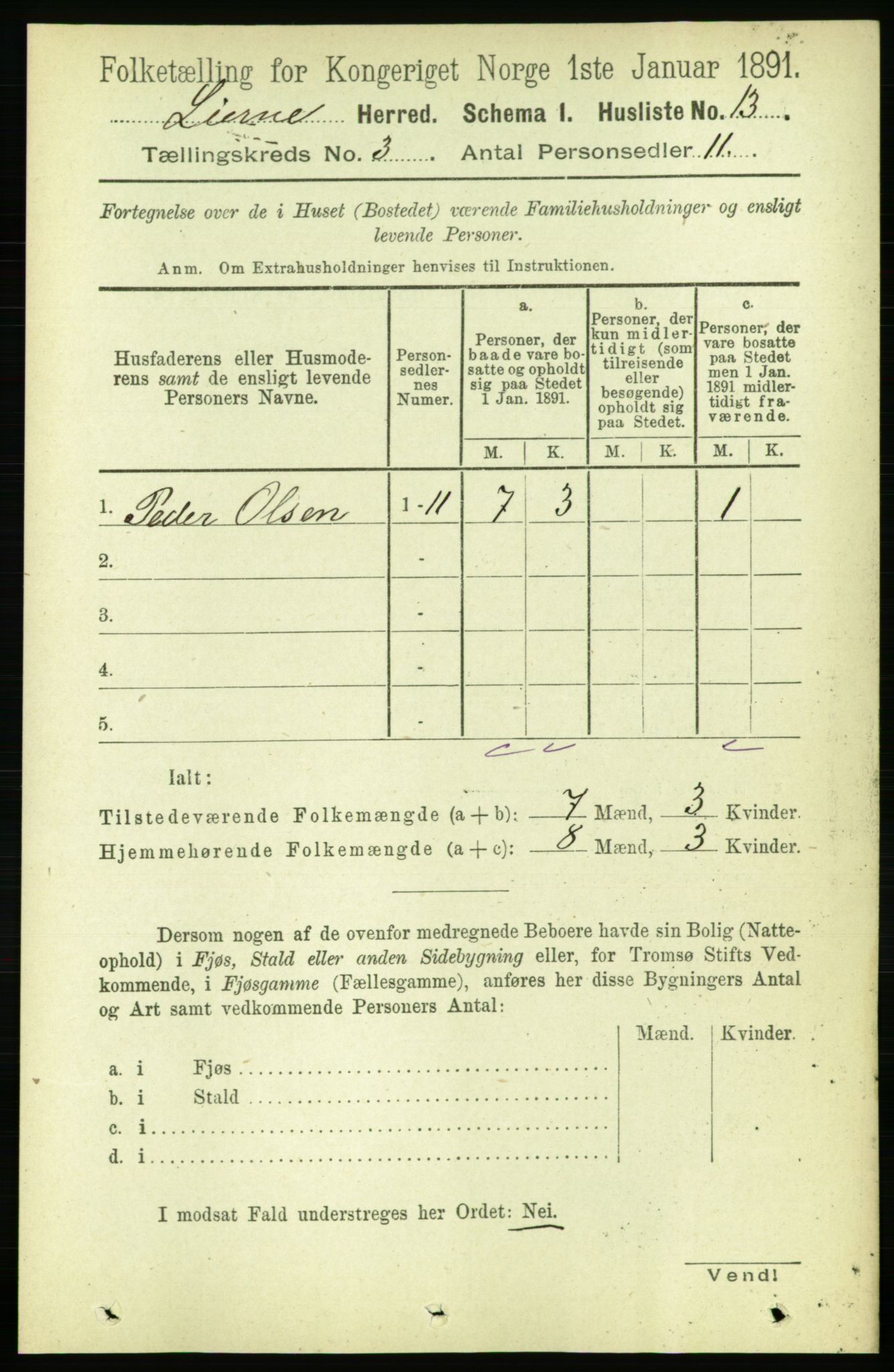 RA, 1891 census for 1737 Lierne, 1891, p. 776