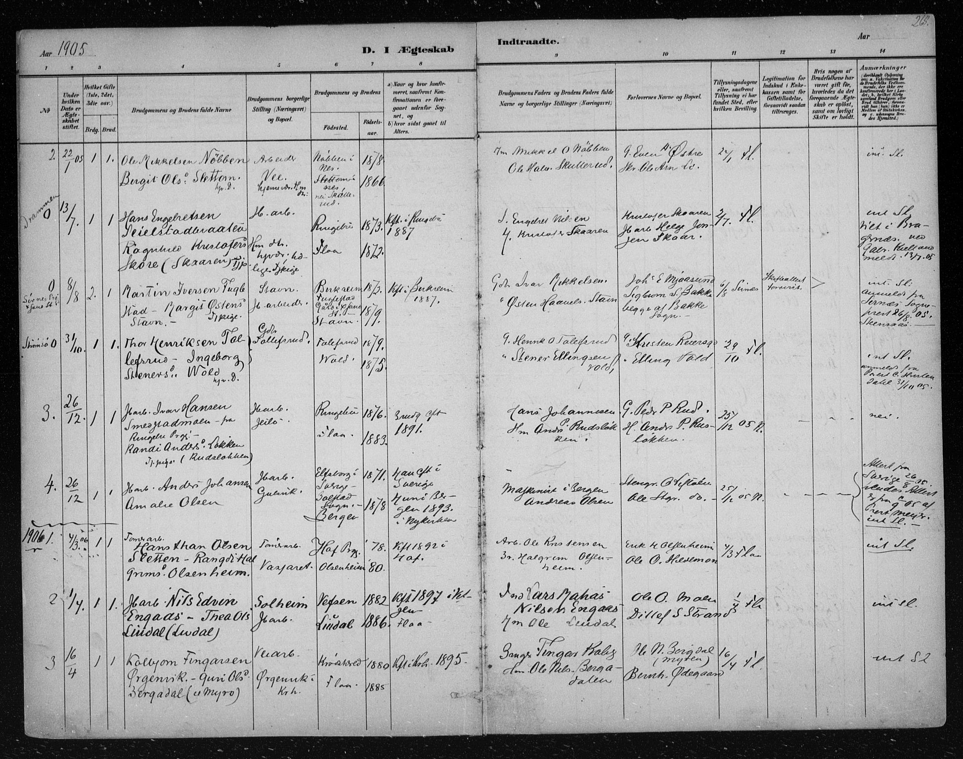 Nes kirkebøker, SAKO/A-236/F/Fa/L0012: Parish register (official) no. 12, 1881-1917, p. 265