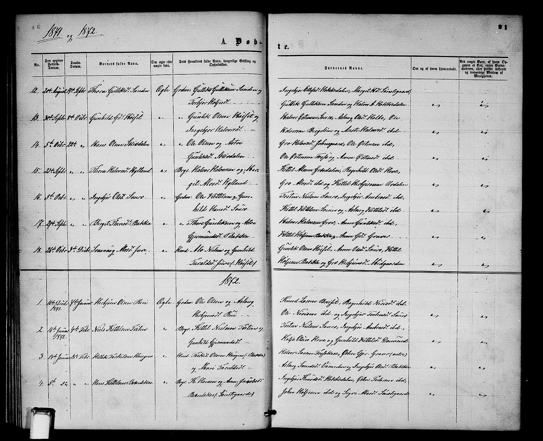 Gransherad kirkebøker, SAKO/A-267/G/Gb/L0002: Parish register (copy) no. II 2, 1860-1886, p. 21