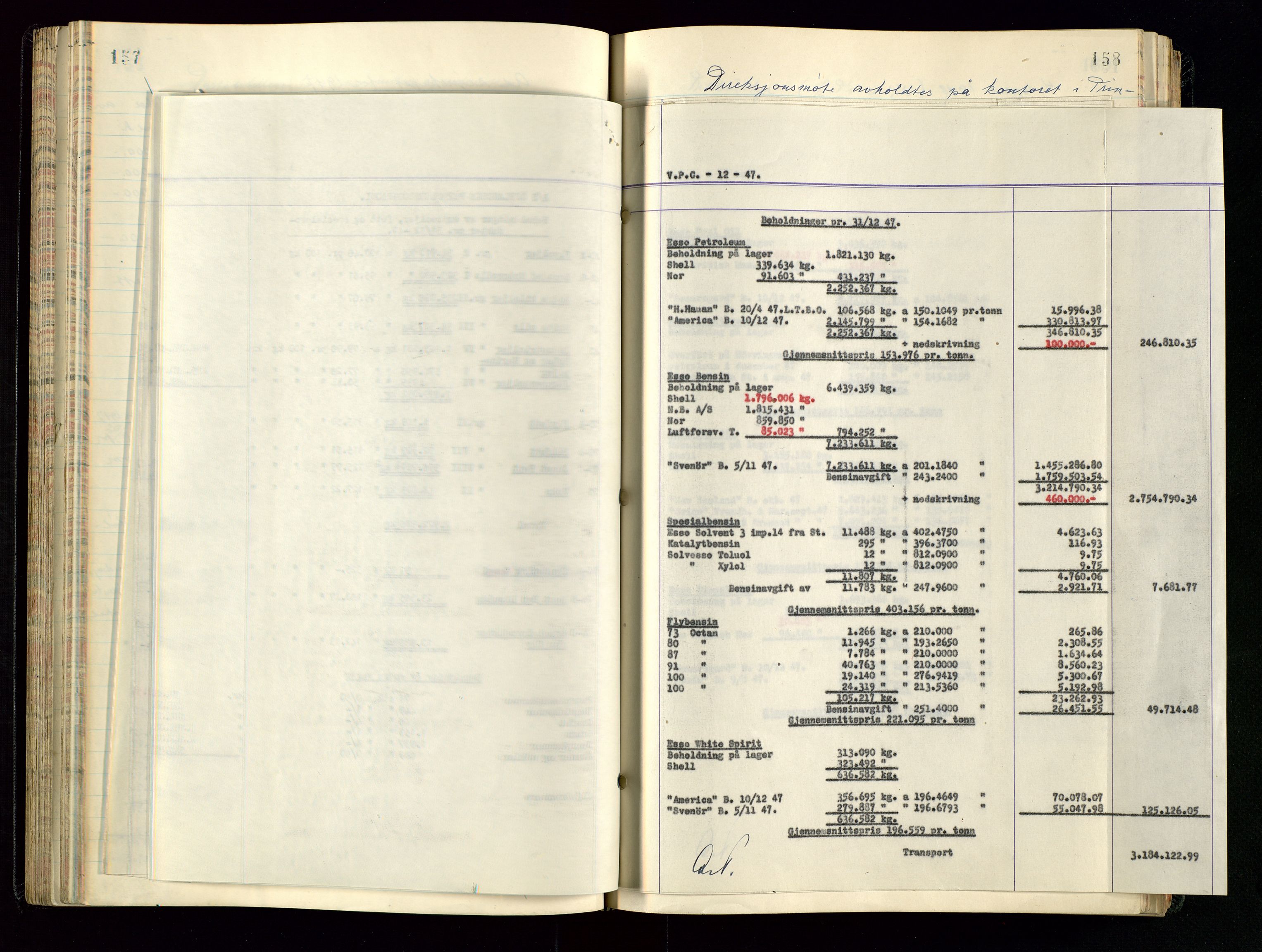 PA 1534 - Østlandske Petroleumscompagni A/S, AV/SAST-A-101954/A/Aa/L0005/0001: Direksjonsprotokoller / Den Administrerende Direksjon alle selskaper (referatprotokoll), 1943-1958