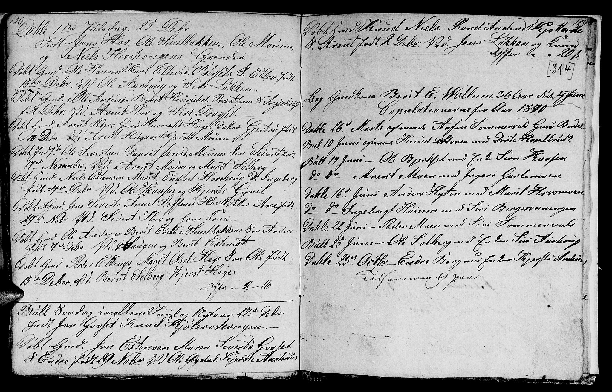 Ministerialprotokoller, klokkerbøker og fødselsregistre - Sør-Trøndelag, SAT/A-1456/689/L1042: Parish register (copy) no. 689C01, 1812-1841, p. 313-314