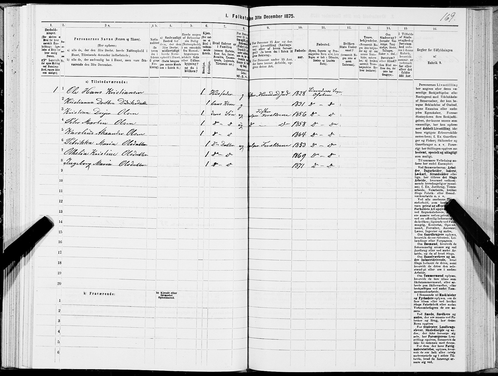 SAT, 1875 census for 1853P Ofoten, 1875, p. 1169