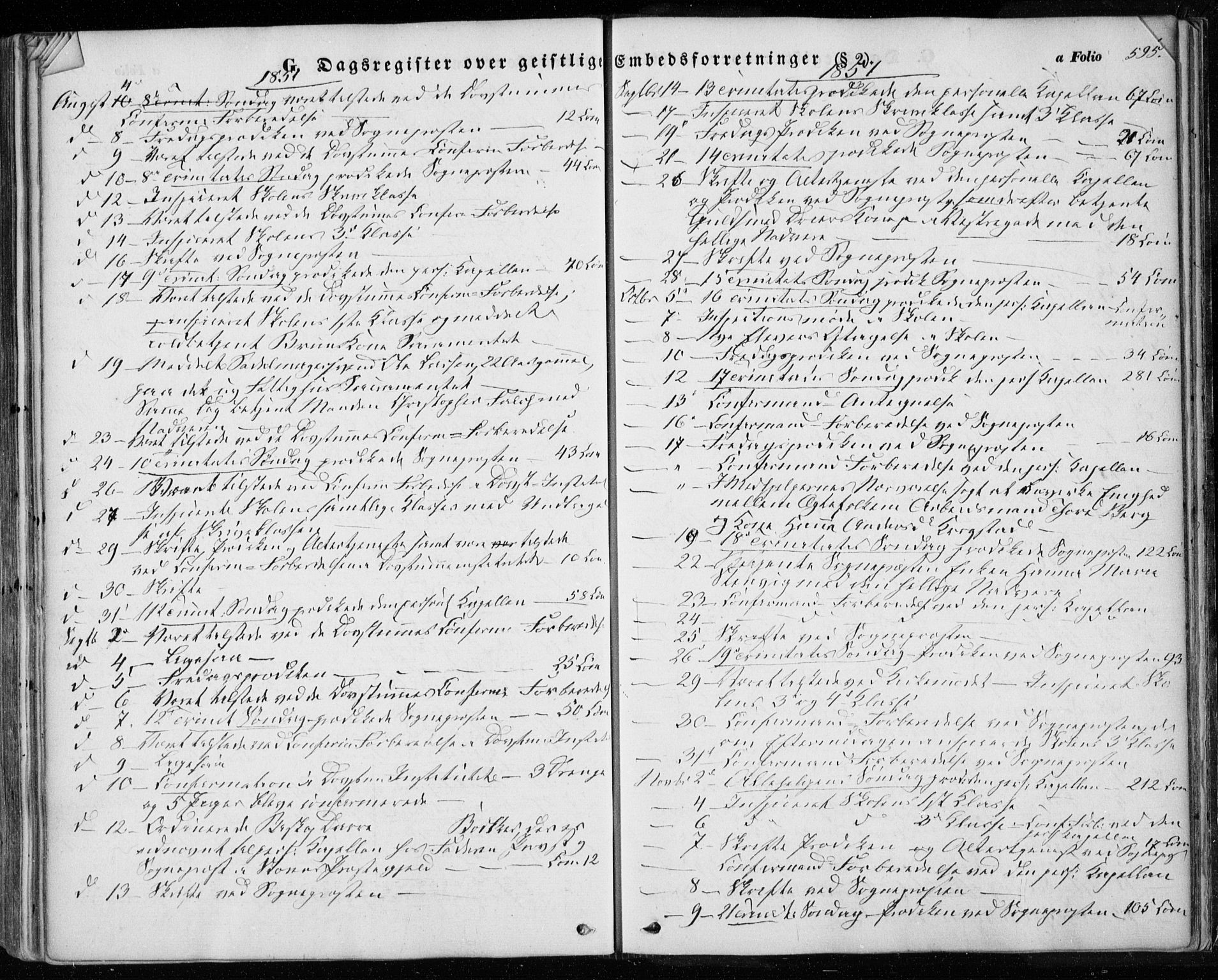 Ministerialprotokoller, klokkerbøker og fødselsregistre - Sør-Trøndelag, SAT/A-1456/601/L0051: Parish register (official) no. 601A19, 1848-1857, p. 595