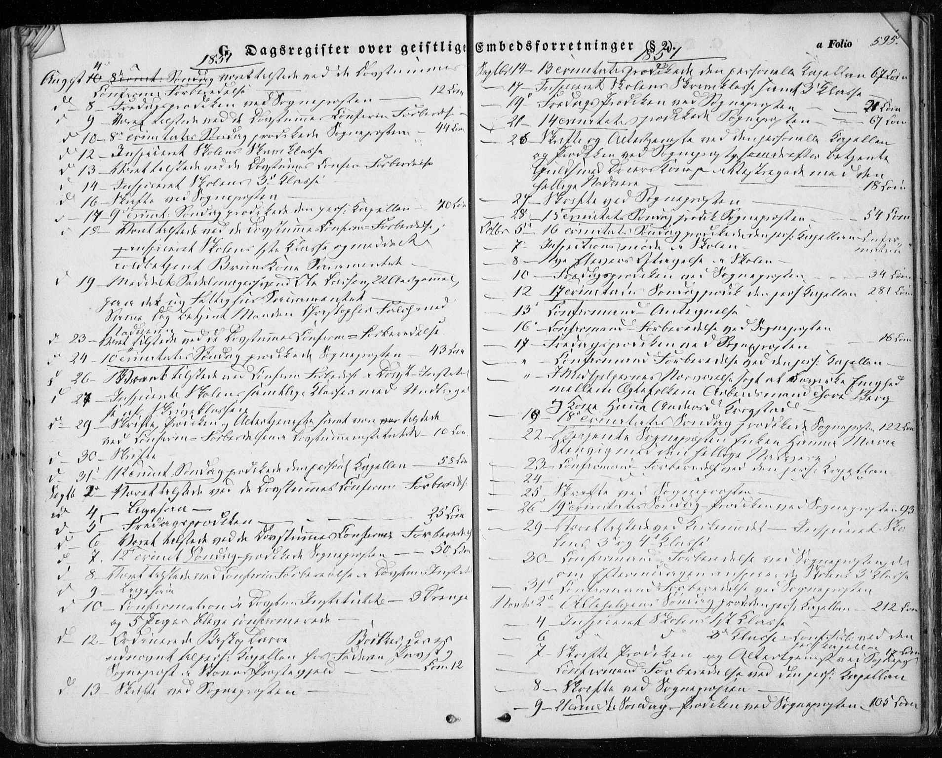 Ministerialprotokoller, klokkerbøker og fødselsregistre - Sør-Trøndelag, AV/SAT-A-1456/601/L0051: Parish register (official) no. 601A19, 1848-1857, p. 595