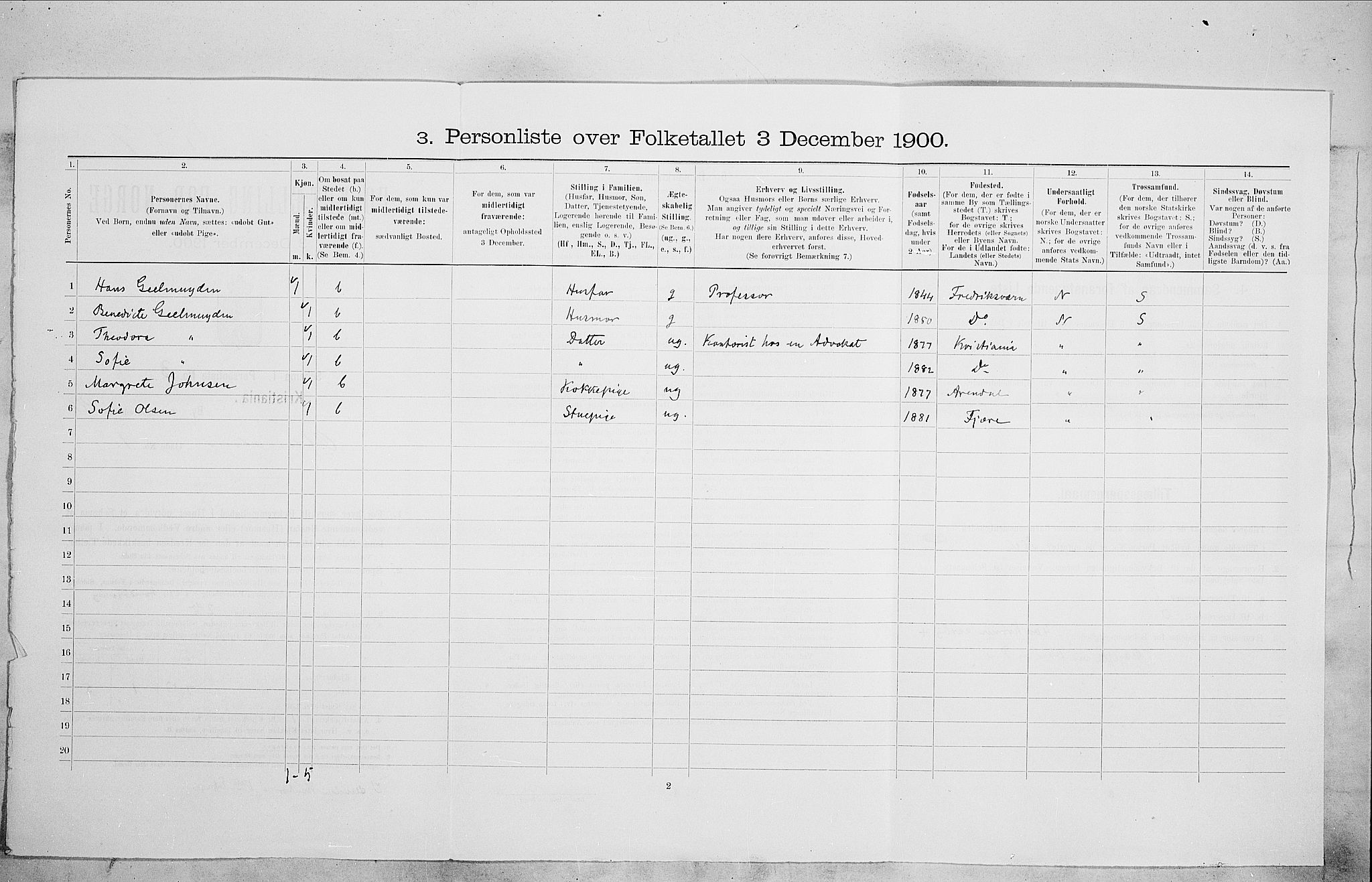 SAO, 1900 census for Kristiania, 1900, p. 67118