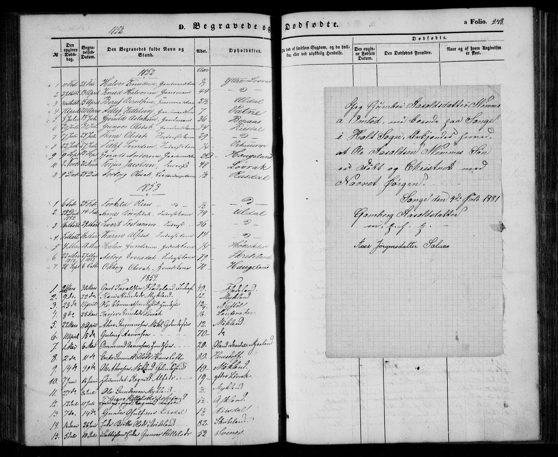 Åmli sokneprestkontor, AV/SAK-1111-0050/F/Fa/Fac/L0008: Parish register (official) no. A 8, 1852-1869, p. 248