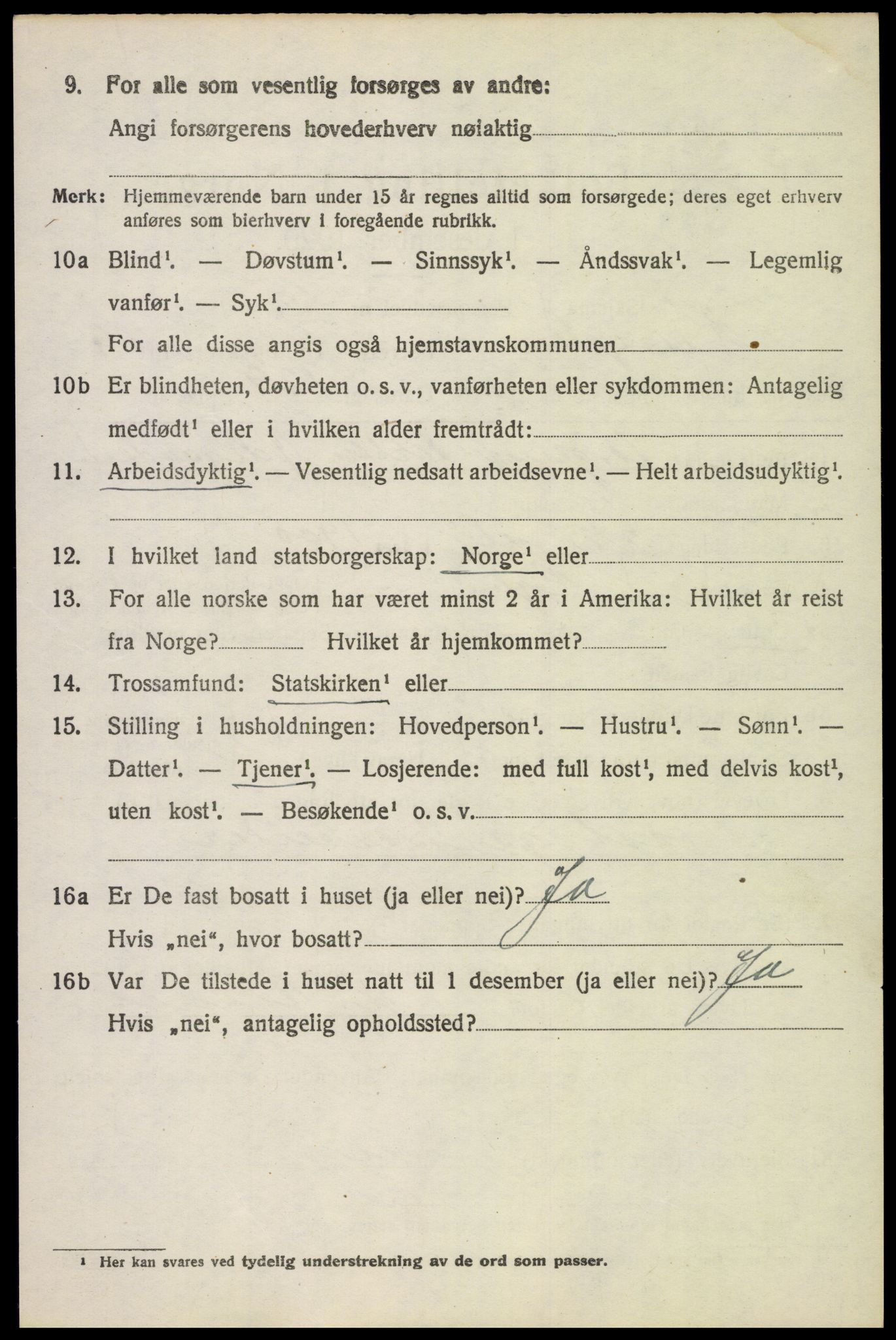 SAH, 1920 census for Ringebu, 1920, p. 8258