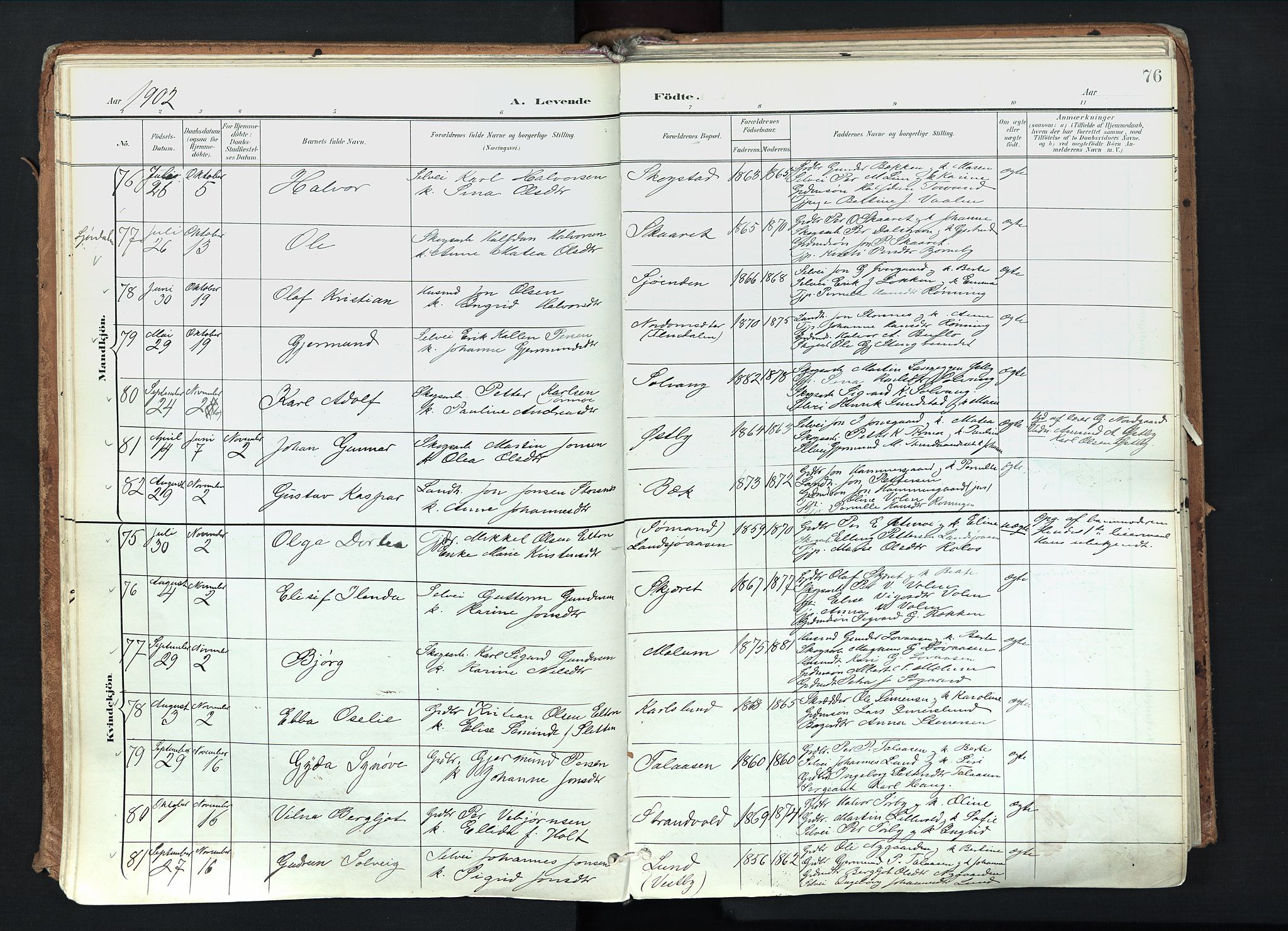 Trysil prestekontor, AV/SAH-PREST-046/H/Ha/Haa/L0012: Parish register (official) no. 12, 1898-1917, p. 76