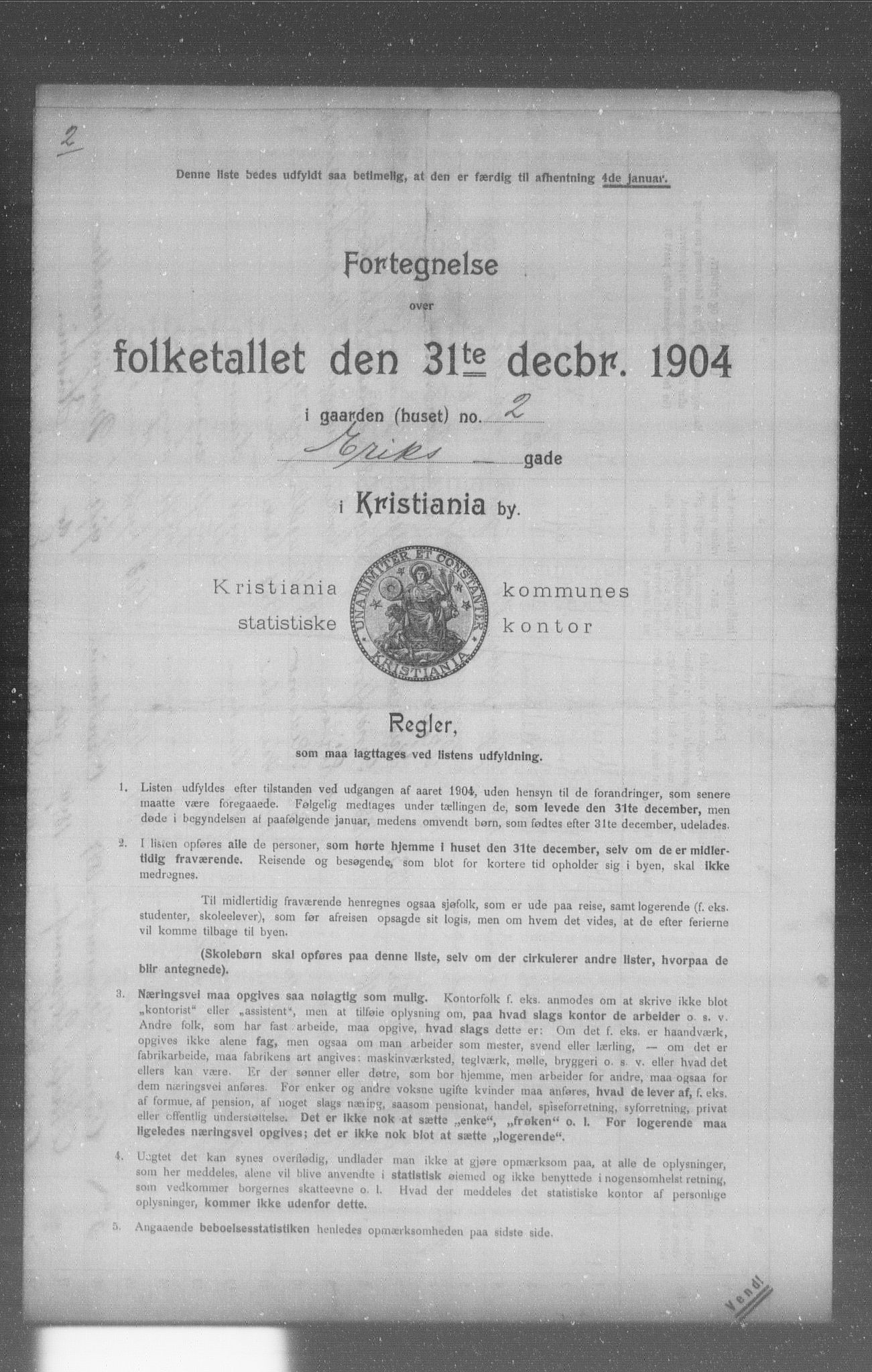 OBA, Municipal Census 1904 for Kristiania, 1904, p. 3932