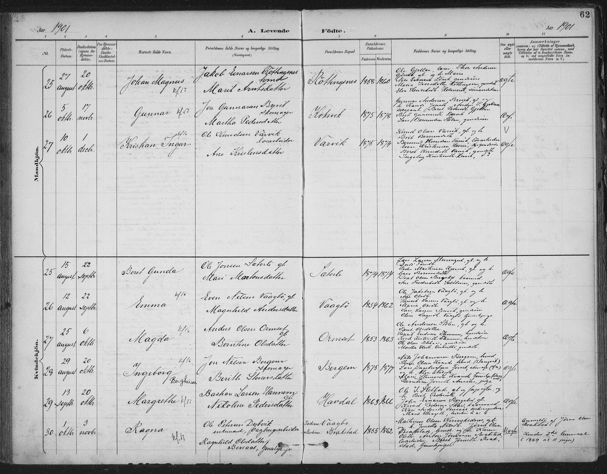 Ministerialprotokoller, klokkerbøker og fødselsregistre - Møre og Romsdal, AV/SAT-A-1454/586/L0988: Parish register (official) no. 586A14, 1893-1905, p. 62