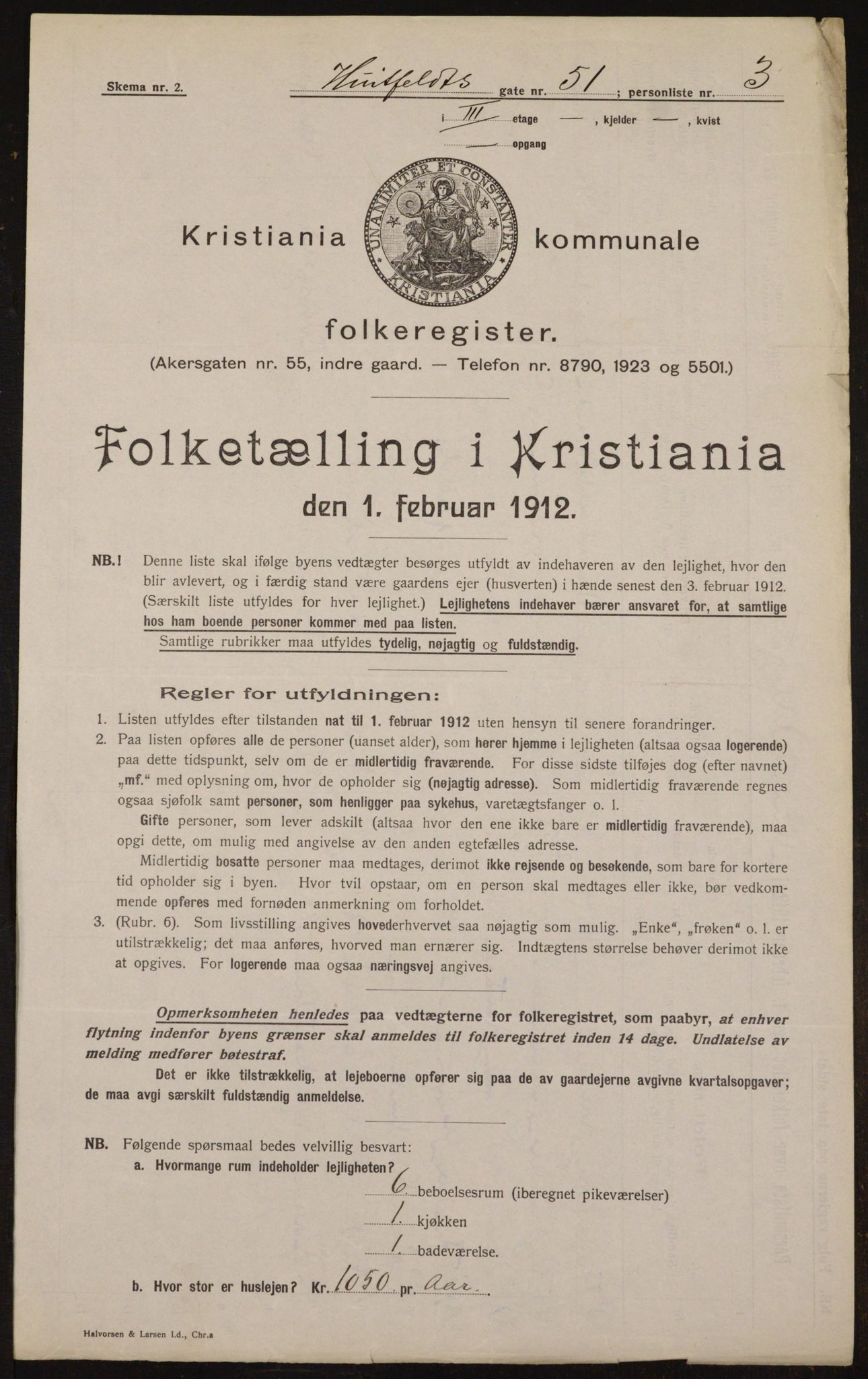 OBA, Municipal Census 1912 for Kristiania, 1912, p. 42611