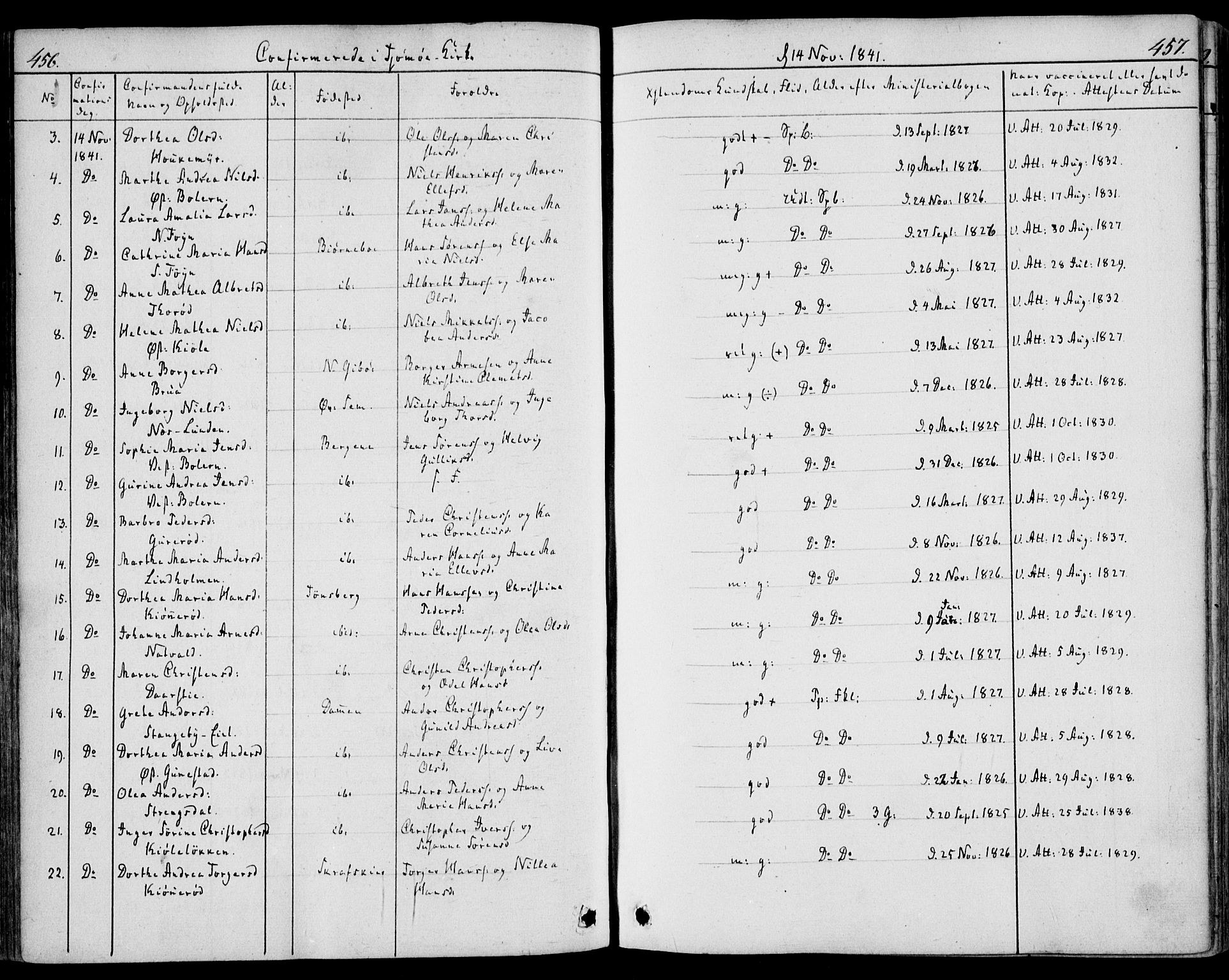 Nøtterøy kirkebøker, AV/SAKO-A-354/F/Fa/L0005: Parish register (official) no. I 5, 1839-1852, p. 456-457