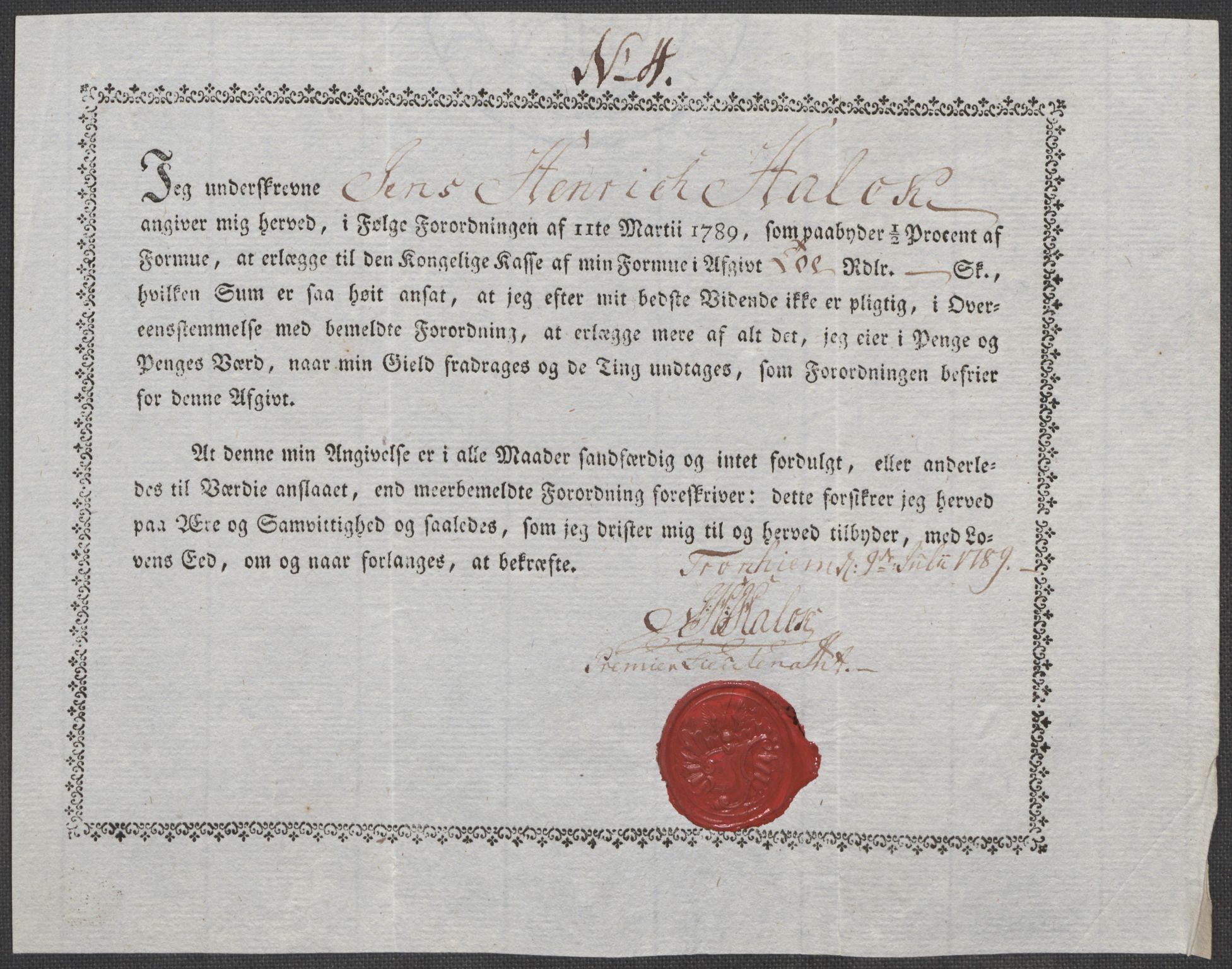 Rentekammeret inntil 1814, Reviderte regnskaper, Mindre regnskaper, AV/RA-EA-4068/Rf/Rfe/L0010: Fosen fogderi, Gudbrandsdalen fogderi, 1789, p. 100