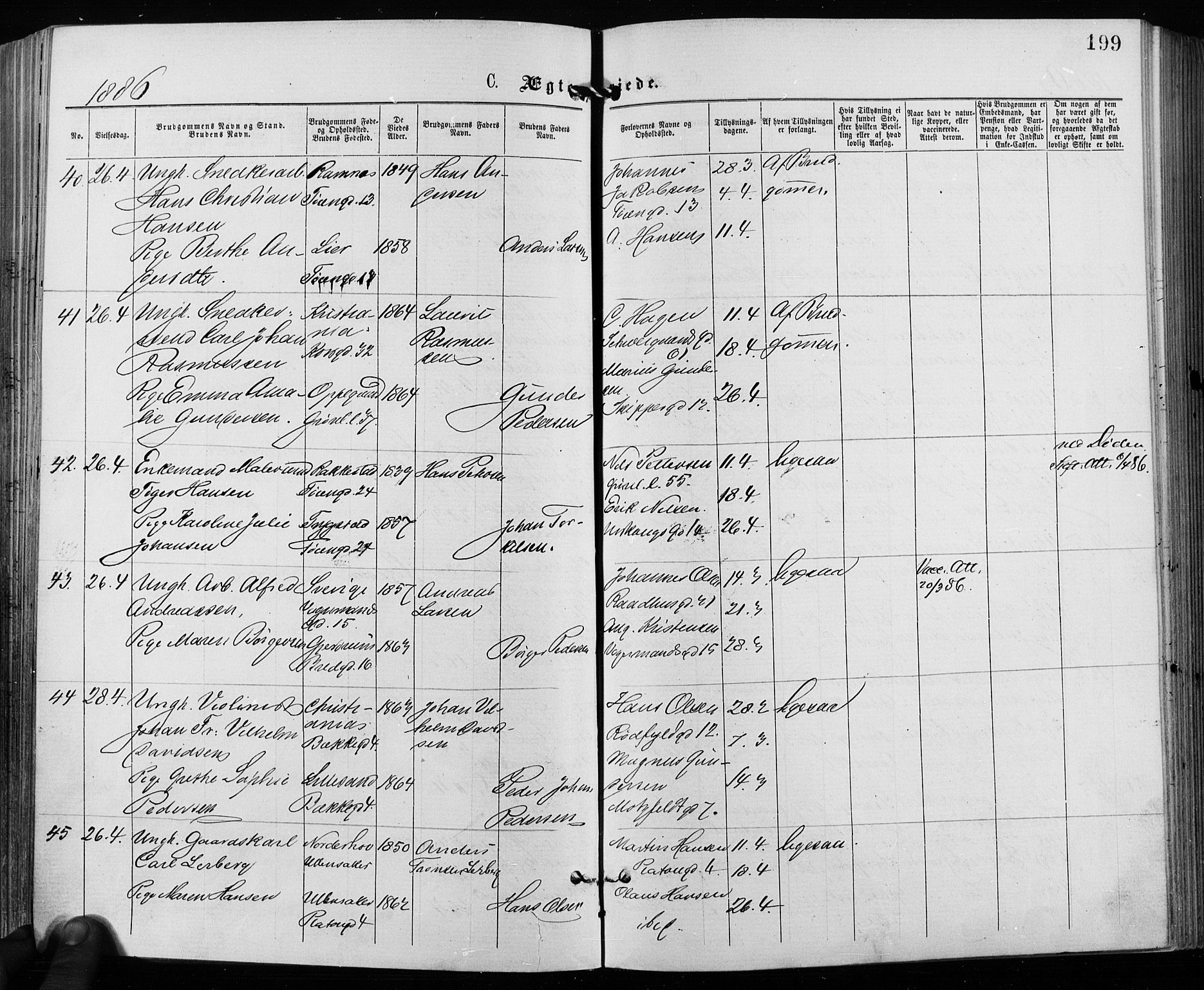 Grønland prestekontor Kirkebøker, SAO/A-10848/F/Fa/L0006: Parish register (official) no. 6, 1877-1886, p. 199
