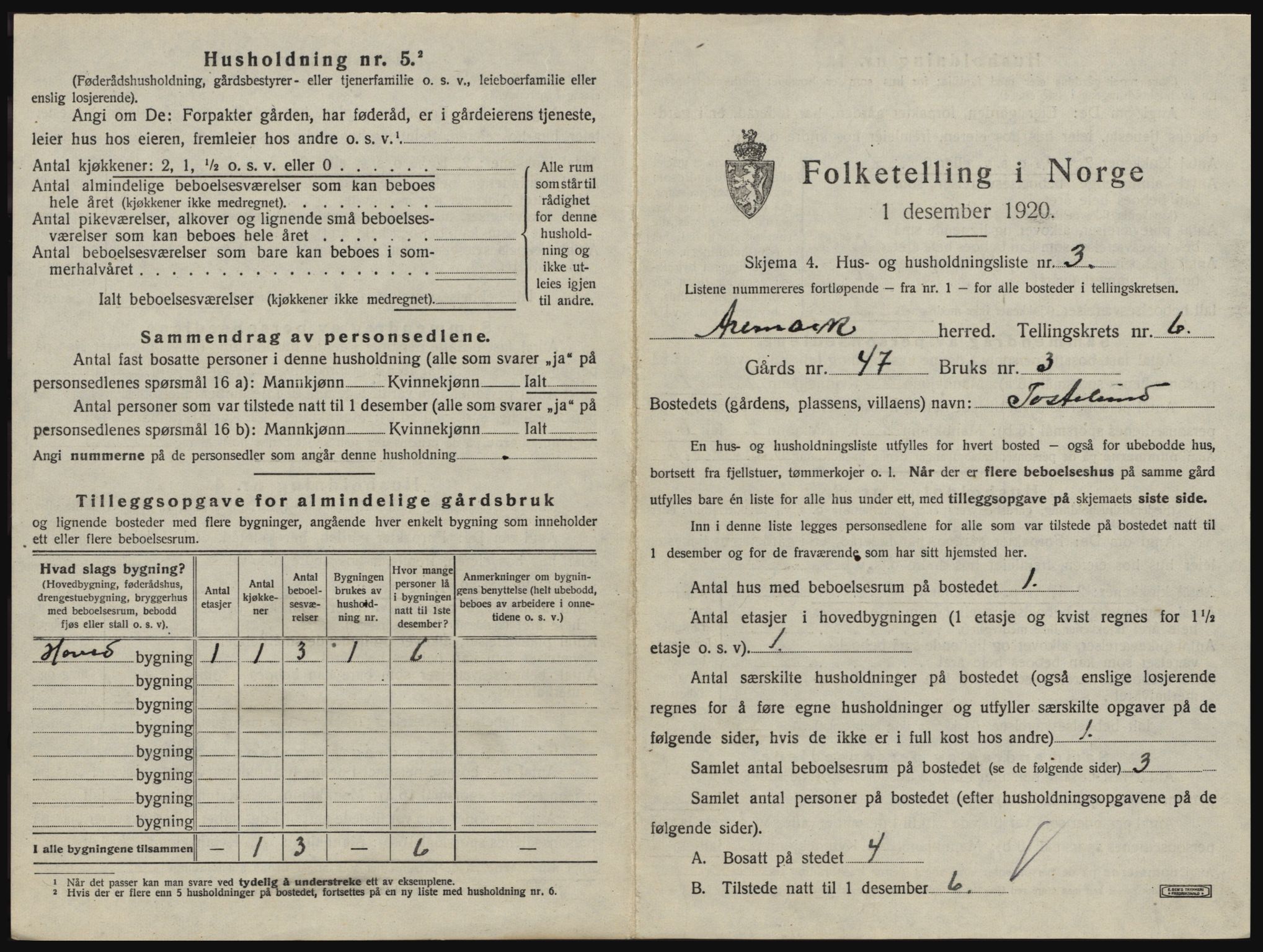 SAO, 1920 census for Aremark, 1920, p. 587