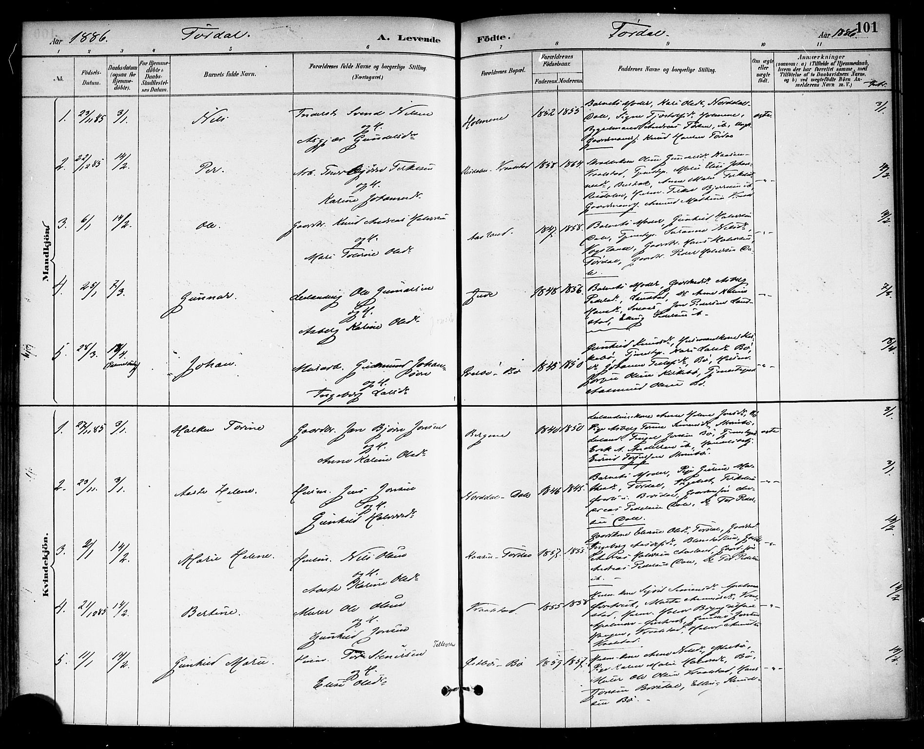 Drangedal kirkebøker, SAKO/A-258/F/Fa/L0010: Parish register (official) no. 10 /2, 1885-1894, p. 101