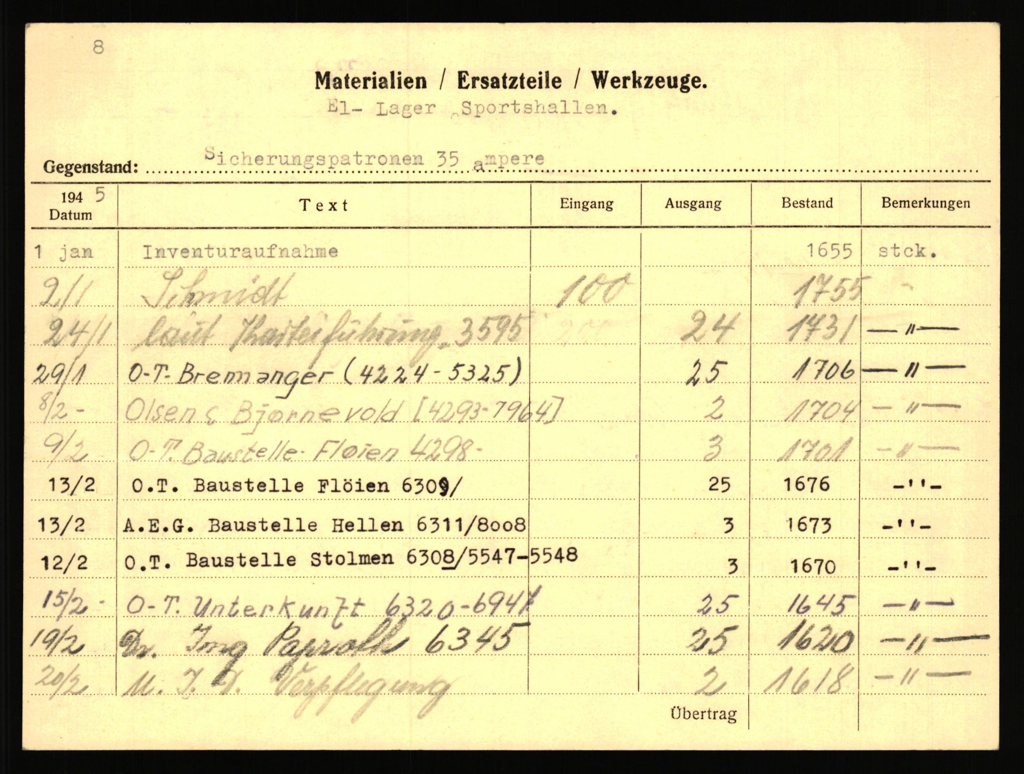 Tyske arkiver, Organisation Todt (OT), Einsatzgruppe Wiking, RA/RAFA-2188/2/H/Hd/Hda/L0029/0002: Diverse, Zone Bergen / Diverse, 1940-1945, p. 156