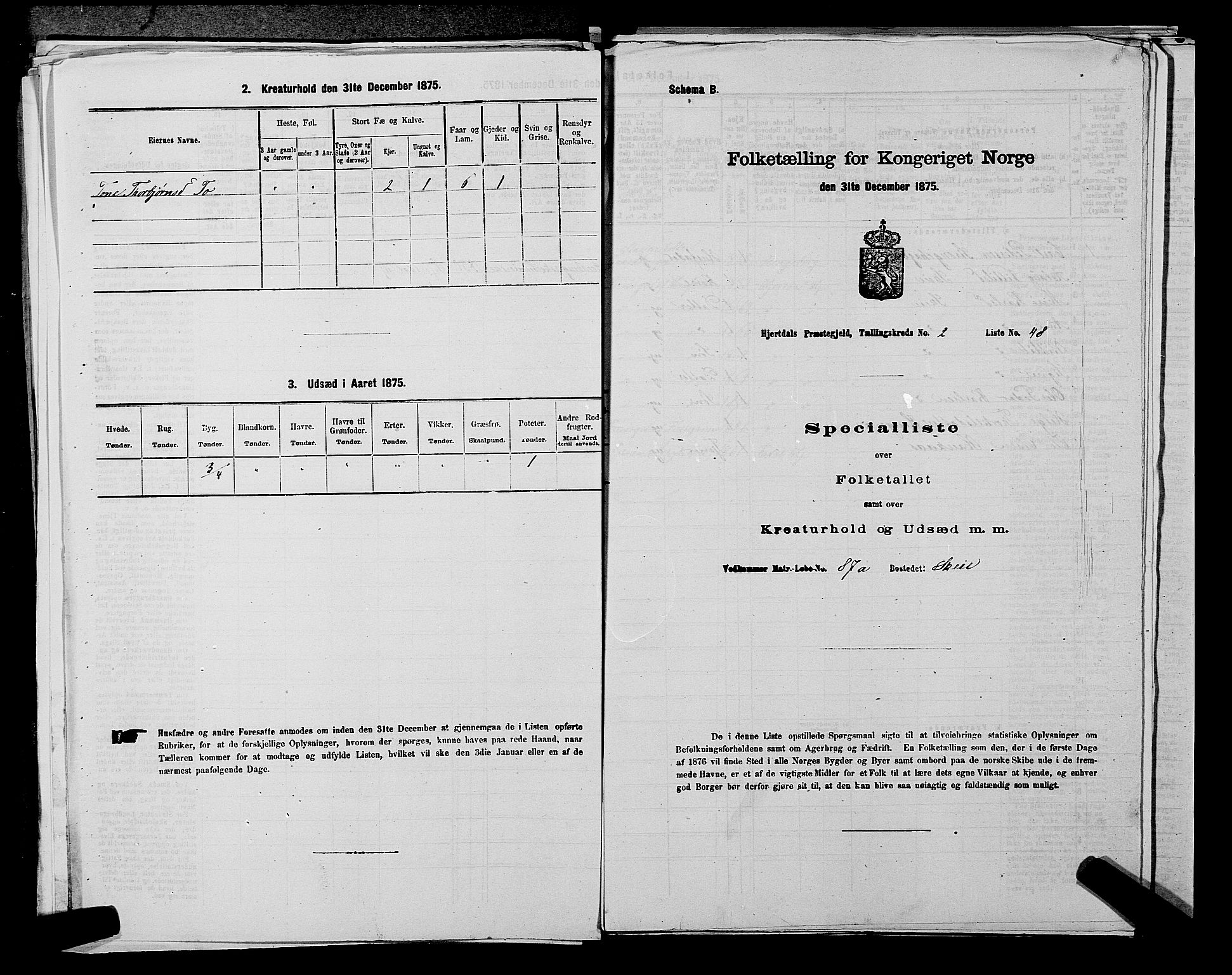 SAKO, 1875 census for 0827P Hjartdal, 1875, p. 303