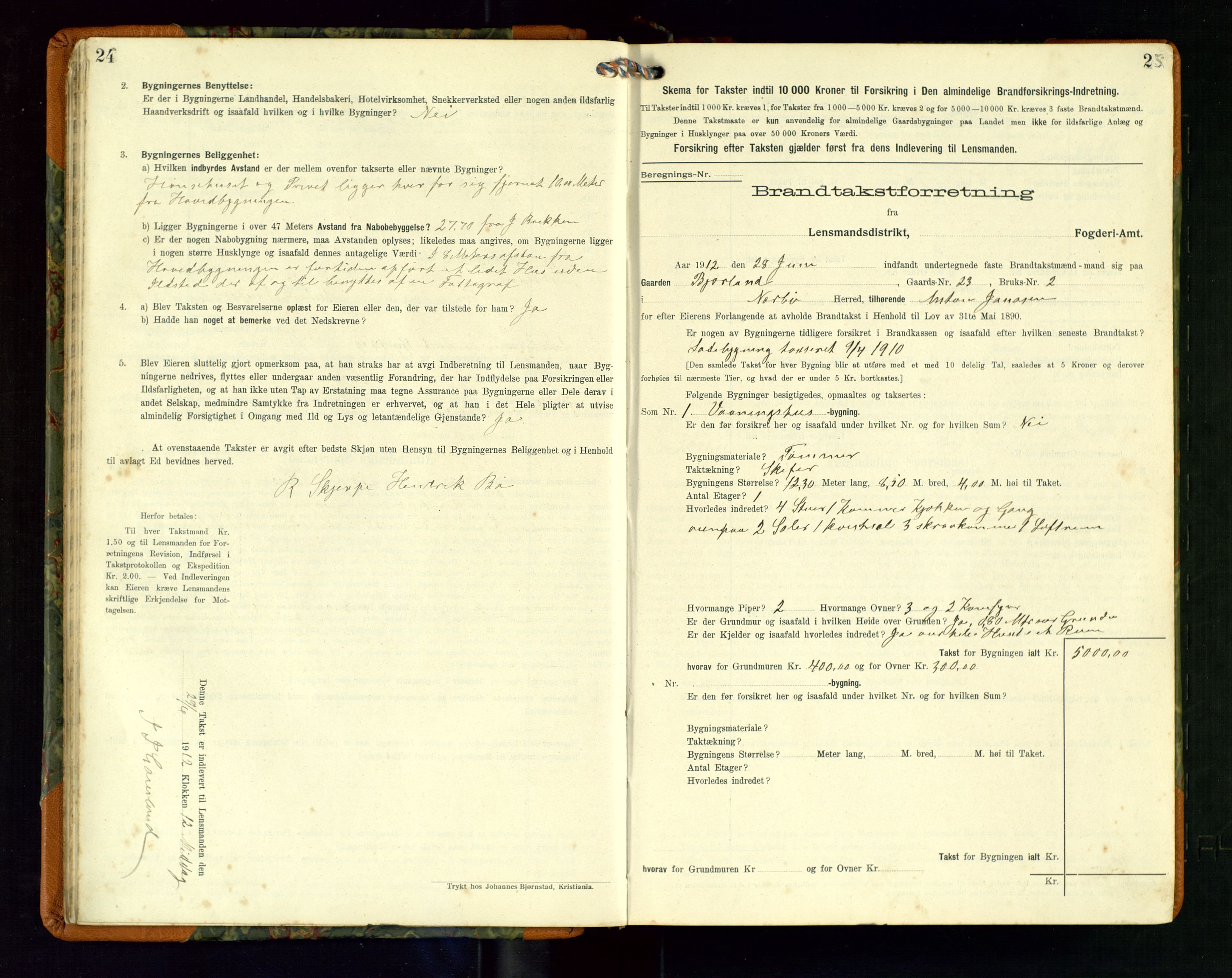 Hå lensmannskontor, AV/SAST-A-100456/Goa/L0004: Takstprotokoll (skjema), 1911-1926, p. 24-25