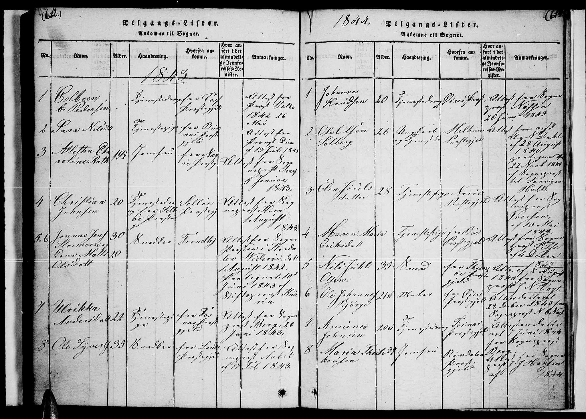 Ministerialprotokoller, klokkerbøker og fødselsregistre - Nordland, AV/SAT-A-1459/888/L1263: Parish register (copy) no. 888C02 /1, 1820-1850, p. 612-613