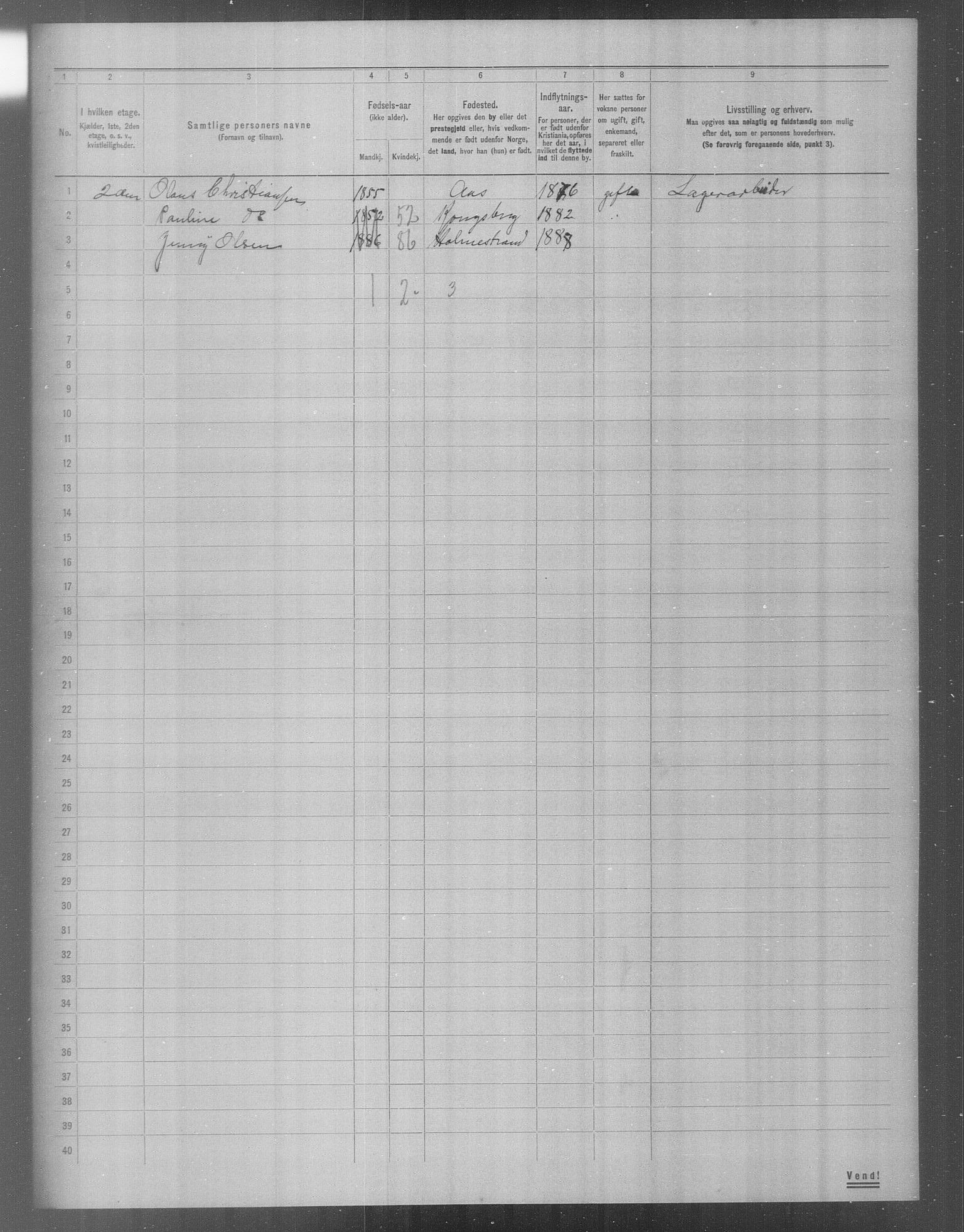 OBA, Municipal Census 1904 for Kristiania, 1904, p. 18756