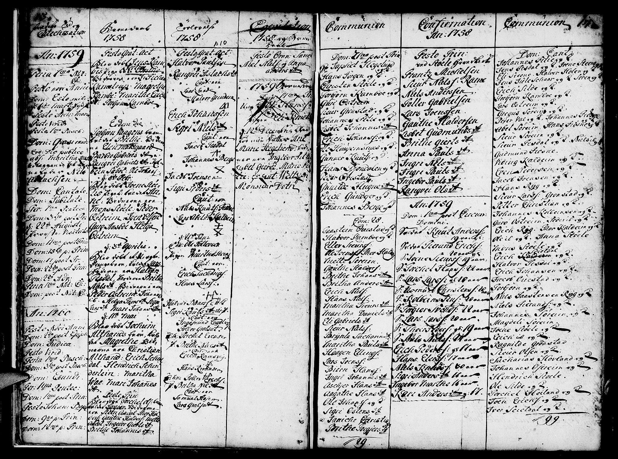 Etne sokneprestembete, SAB/A-75001/H/Haa: Parish register (official) no. A 3 /1, 1755-1782, p. 13-14