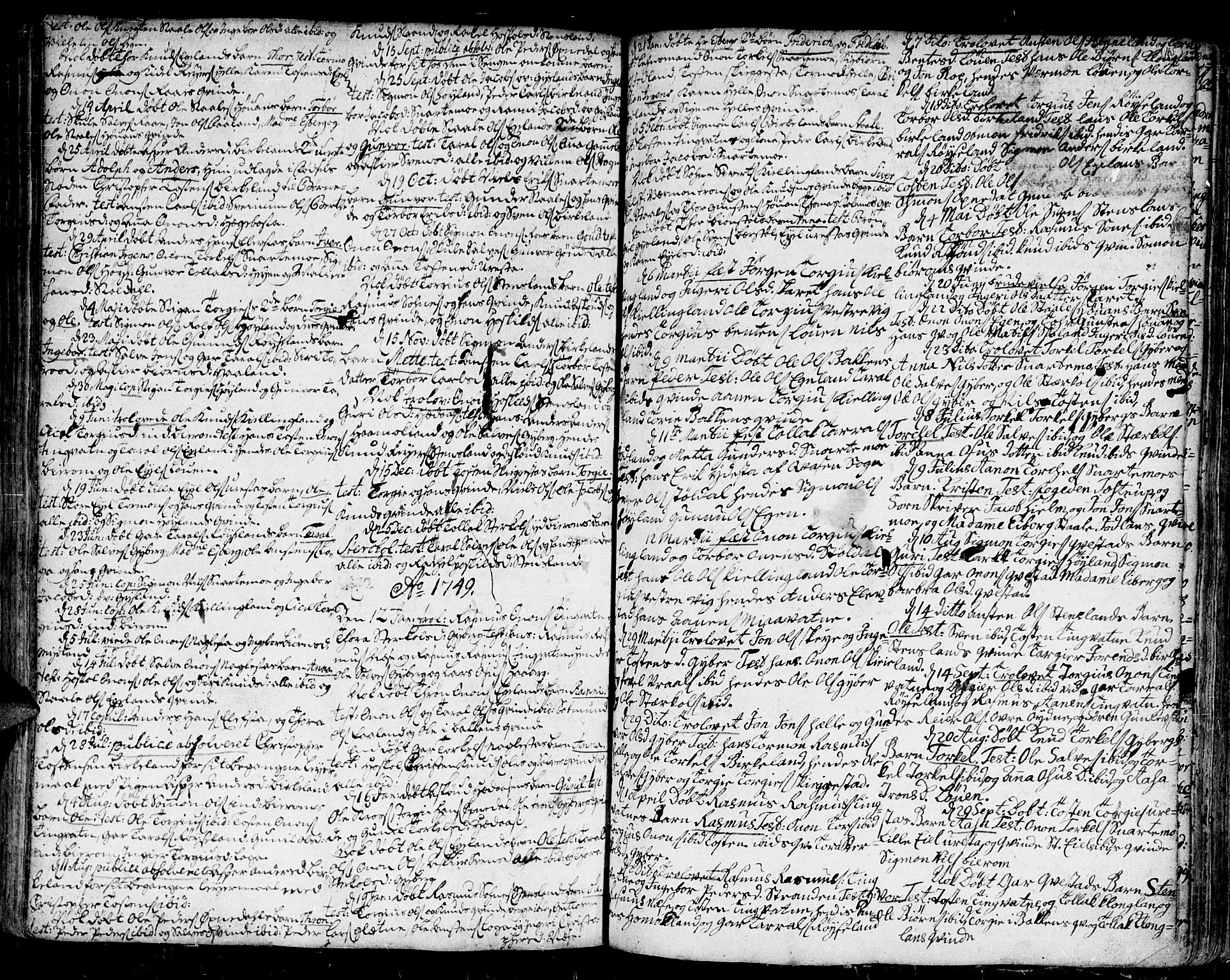 Kvinesdal sokneprestkontor, AV/SAK-1111-0026/F/Fa/Fab/L0001: Parish register (official) no. A 1 /3, 1710-1760, p. 165