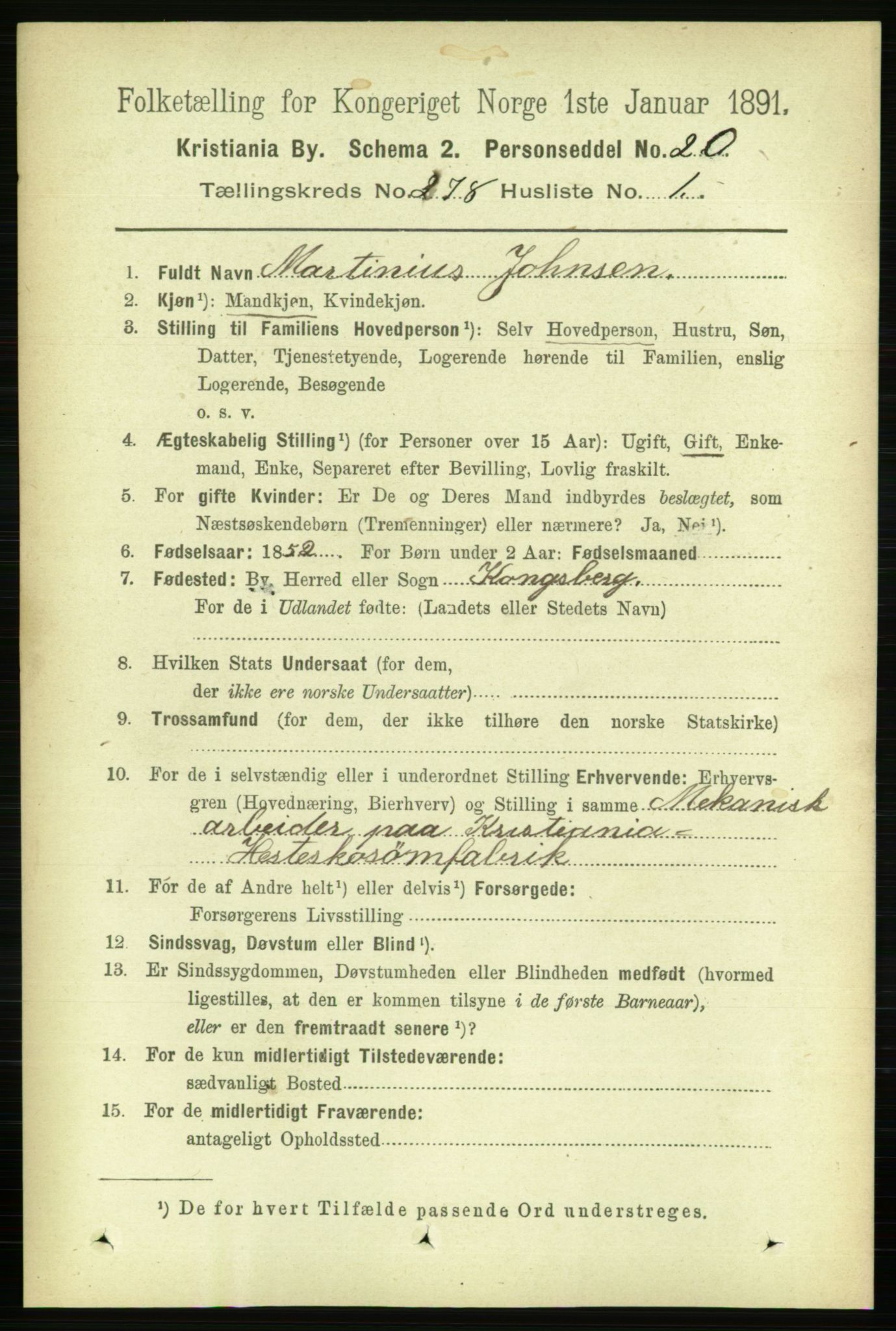 RA, 1891 census for 0301 Kristiania, 1891, p. 168744