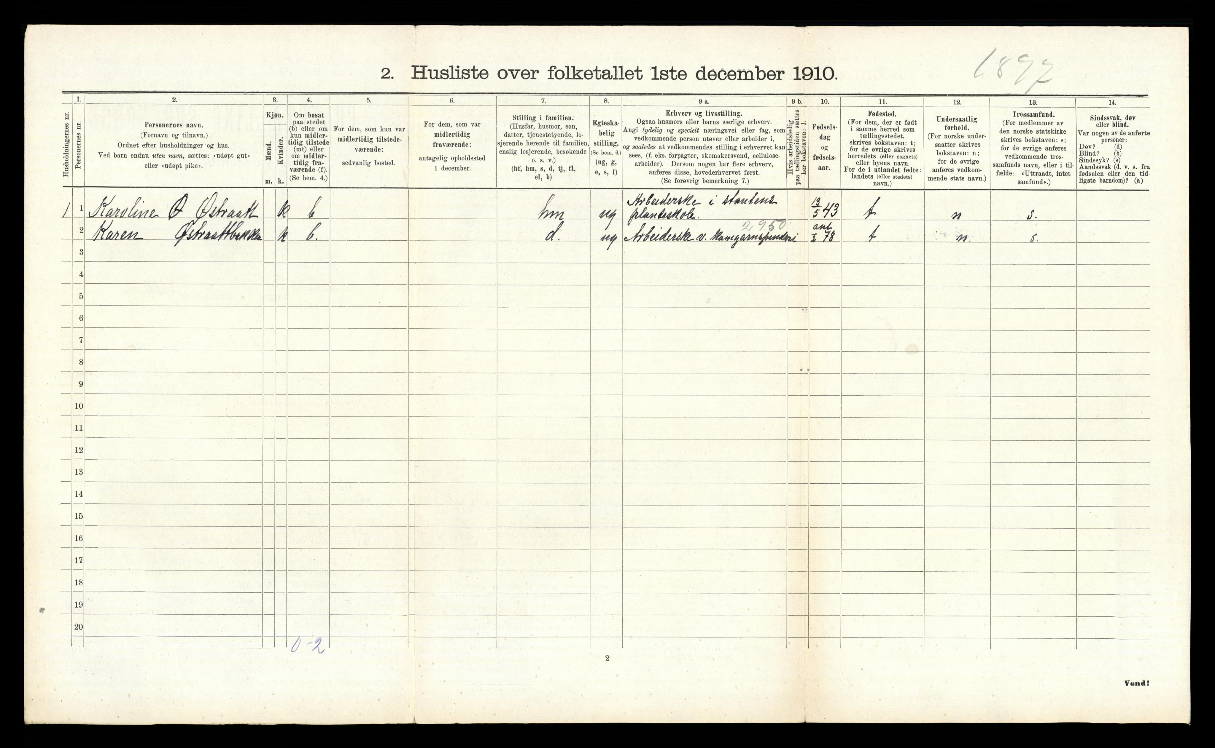 RA, 1910 census for Høyland, 1910, p. 705