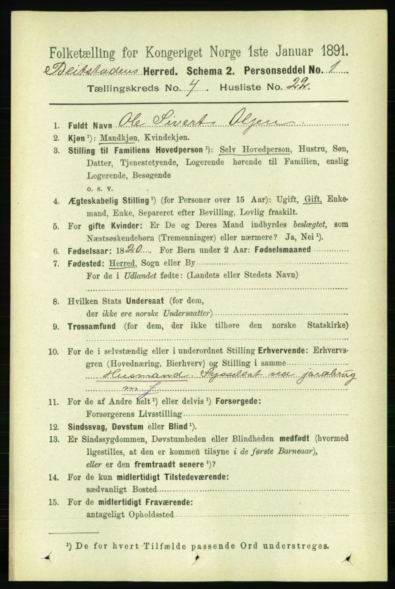 RA, 1891 census for 1727 Beitstad, 1891, p. 1126