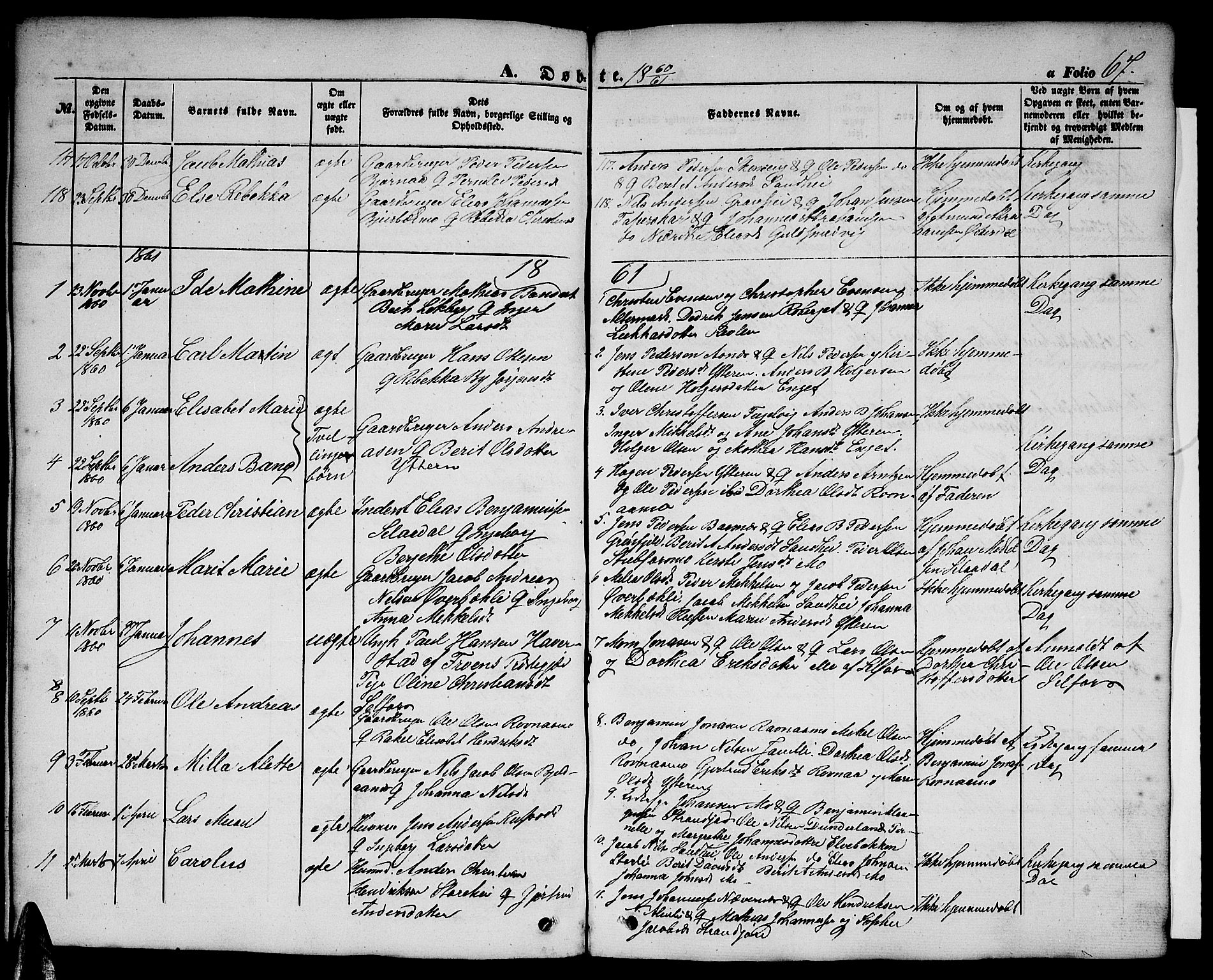 Ministerialprotokoller, klokkerbøker og fødselsregistre - Nordland, SAT/A-1459/827/L0414: Parish register (copy) no. 827C03, 1853-1865, p. 67