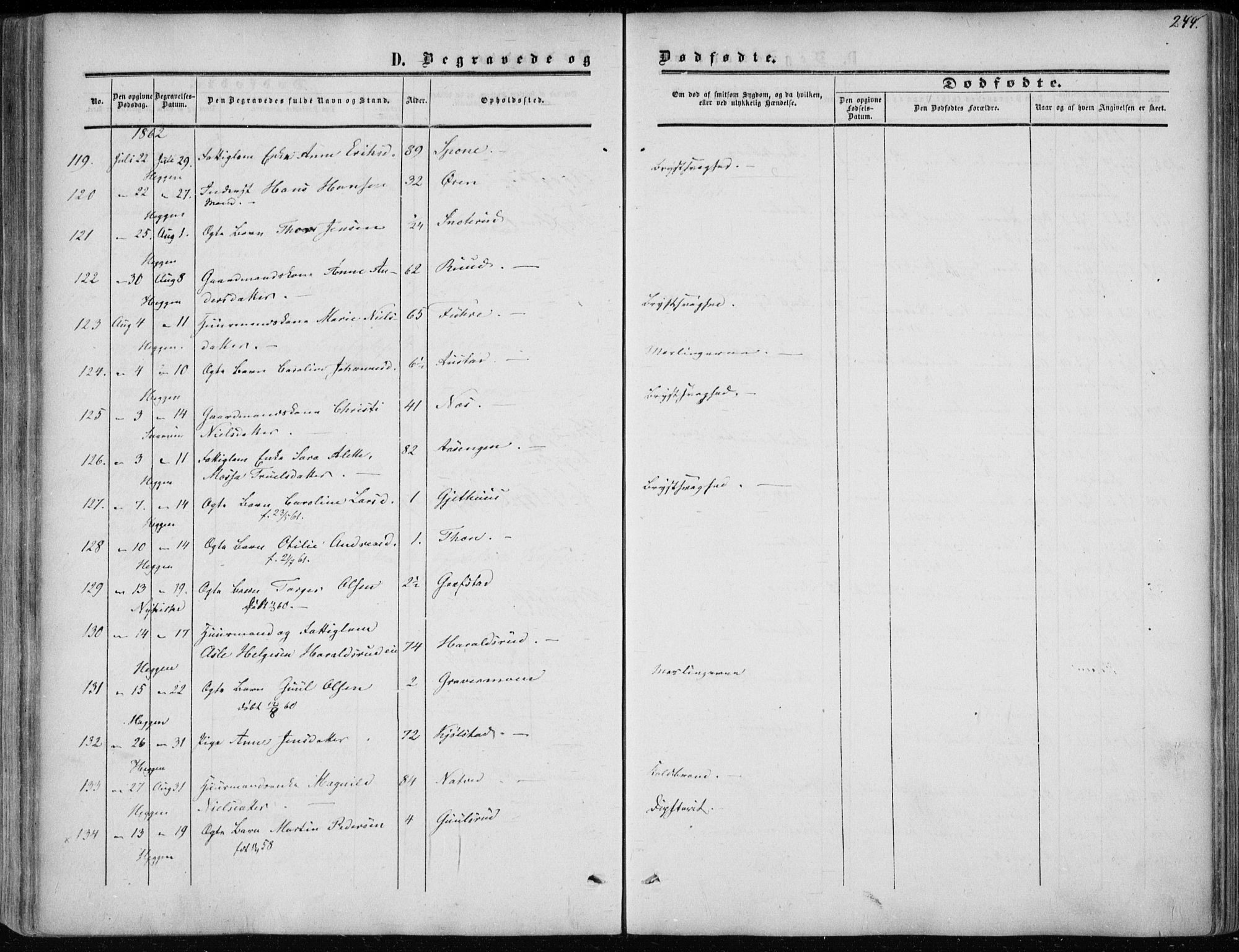 Modum kirkebøker, AV/SAKO-A-234/F/Fa/L0009: Parish register (official) no. 9, 1860-1864, p. 244