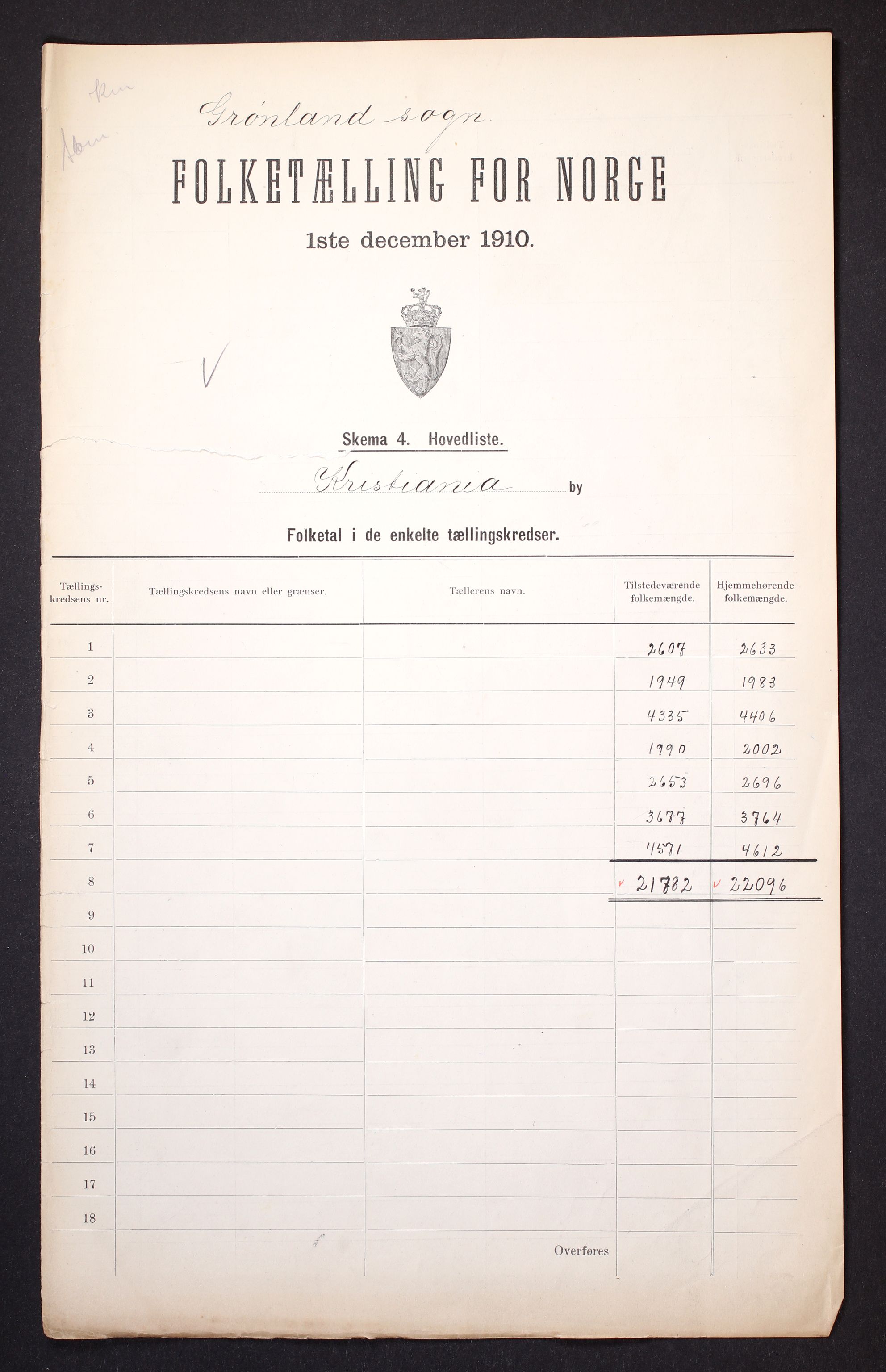 RA, 1910 census for Kristiania, 1910, p. 444