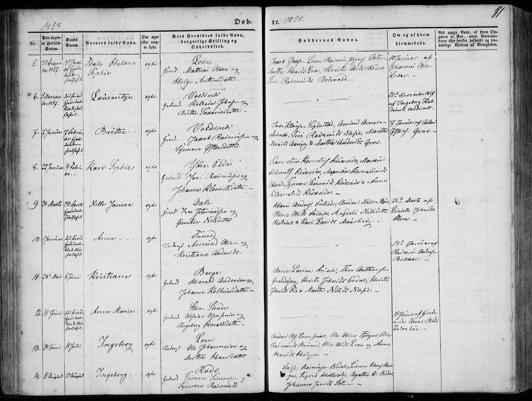 Stryn Sokneprestembete, AV/SAB-A-82501: Parish register (official) no. A 2, 1844-1861, p. 81