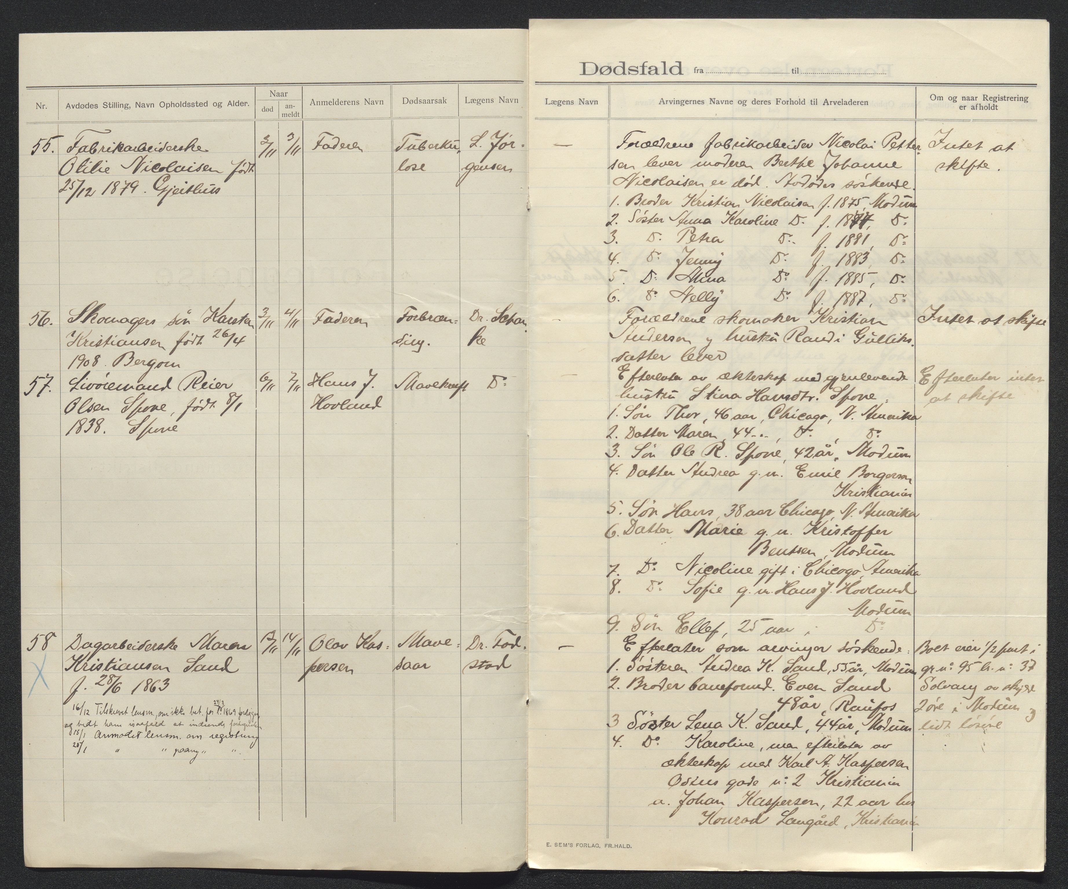 Eiker, Modum og Sigdal sorenskriveri, AV/SAKO-A-123/H/Ha/Hab/L0033: Dødsfallsmeldinger, 1909-1910, p. 519