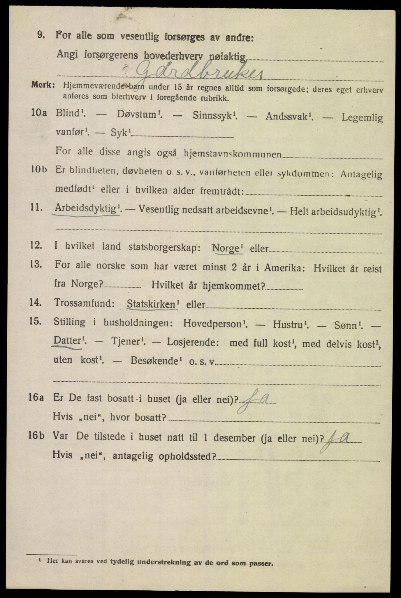 SAK, 1920 census for Spangereid, 1920, p. 1708