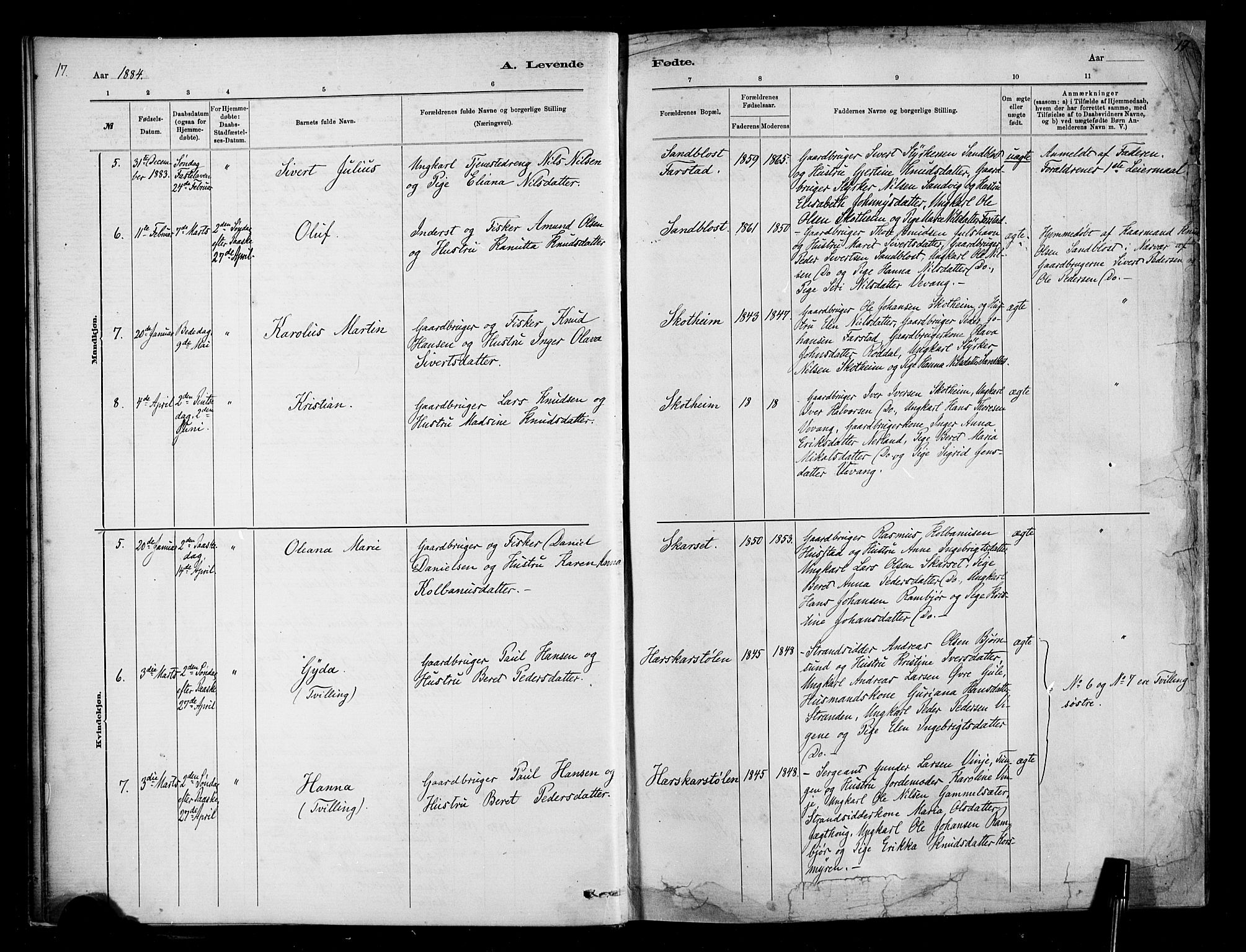 Ministerialprotokoller, klokkerbøker og fødselsregistre - Møre og Romsdal, AV/SAT-A-1454/567/L0778: Parish register (official) no. 567A01, 1881-1903, p. 17