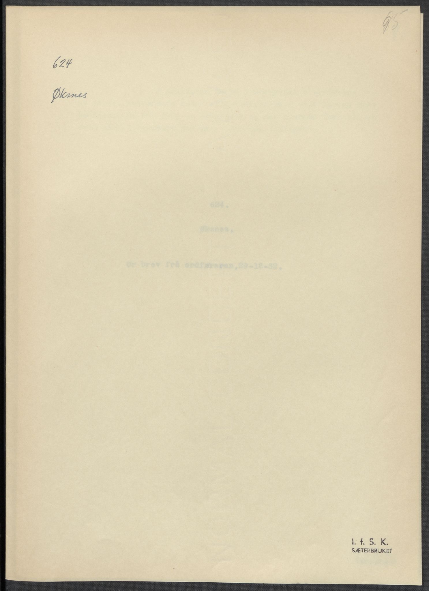 Instituttet for sammenlignende kulturforskning, RA/PA-0424/F/Fc/L0016/0003: Eske B16: / Nordland (perm XLVIII), 1932-1937, p. 95