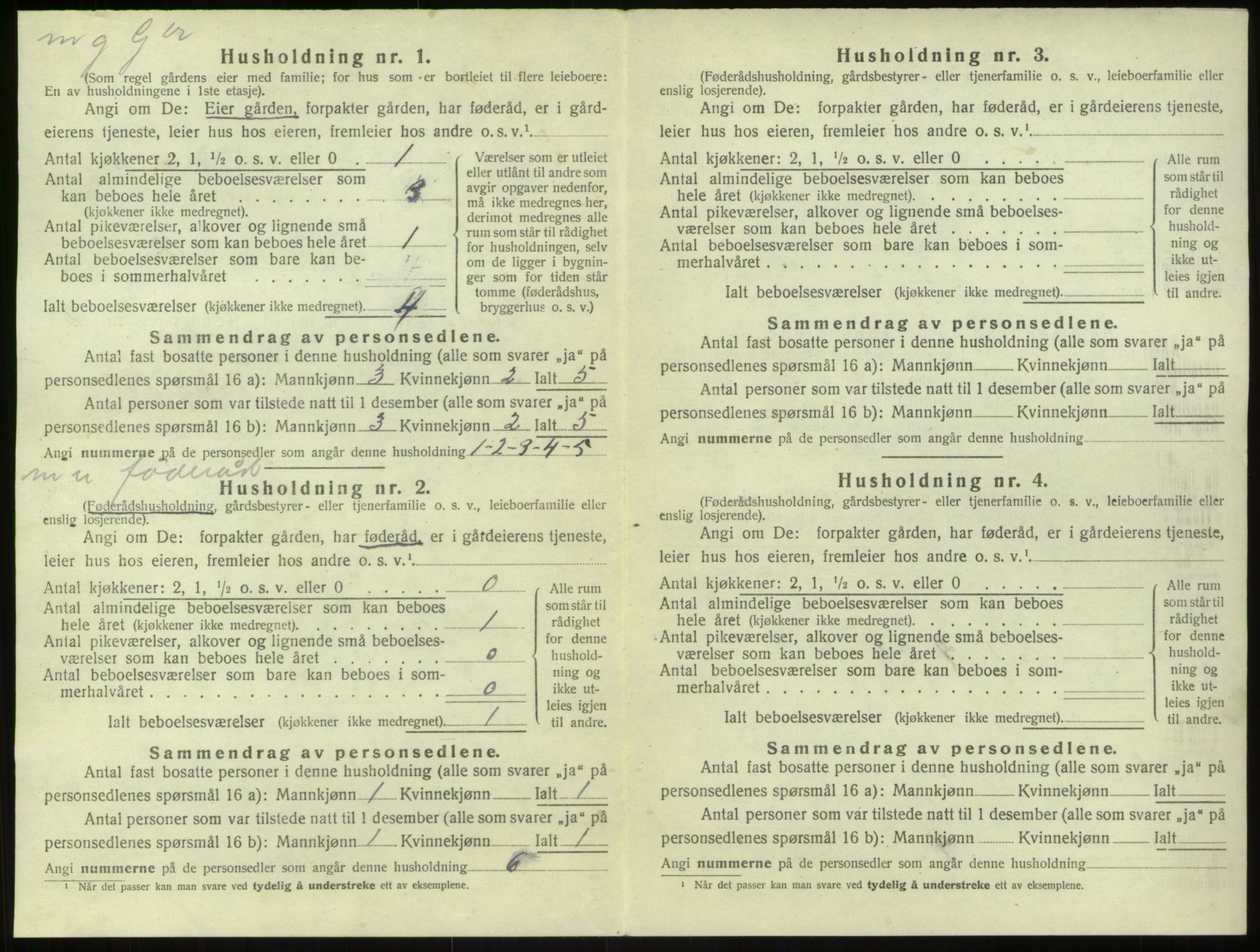 SAB, 1920 census for Modalen, 1920, p. 73