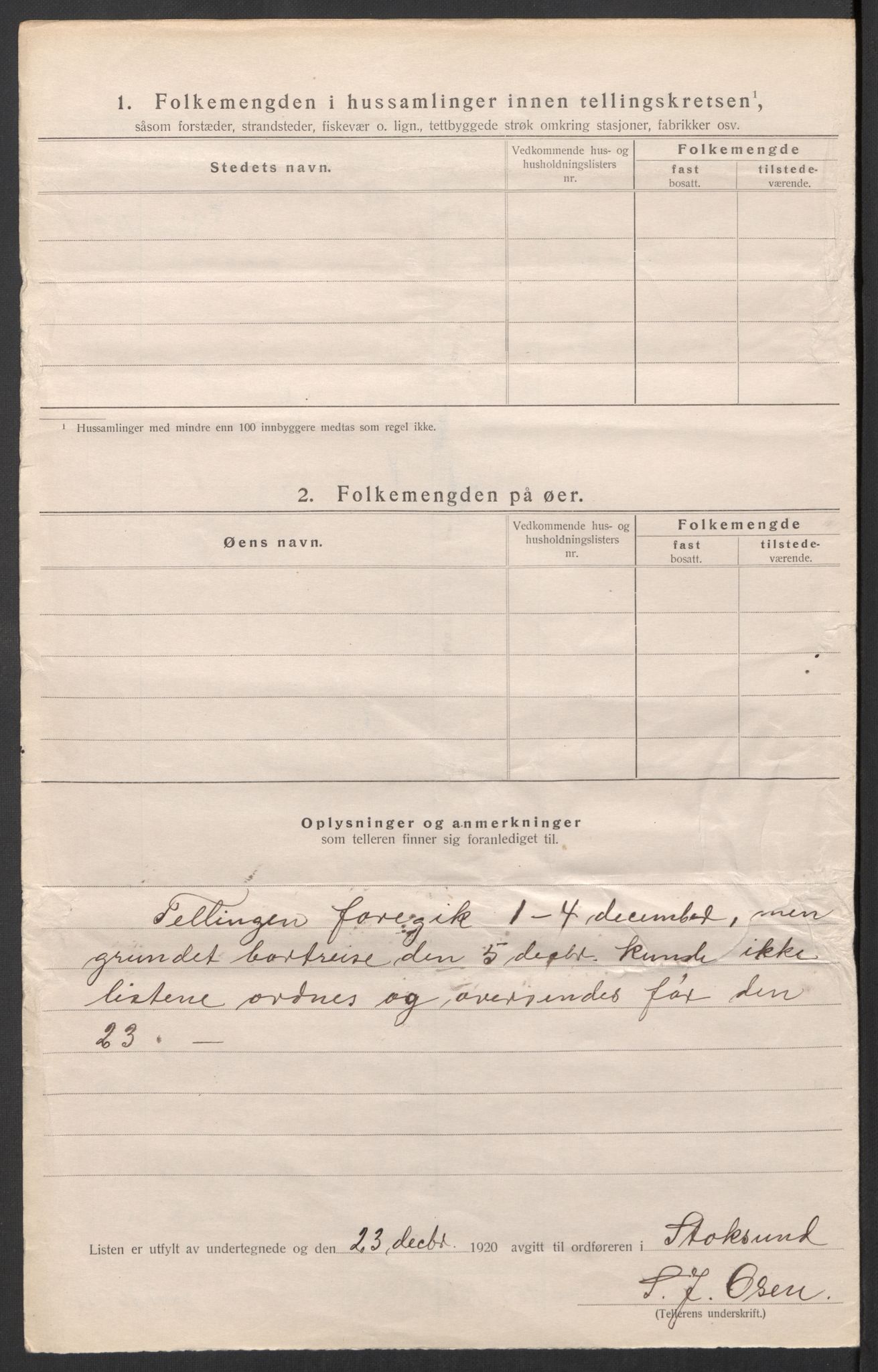 SAT, 1920 census for Stoksund, 1920, p. 13