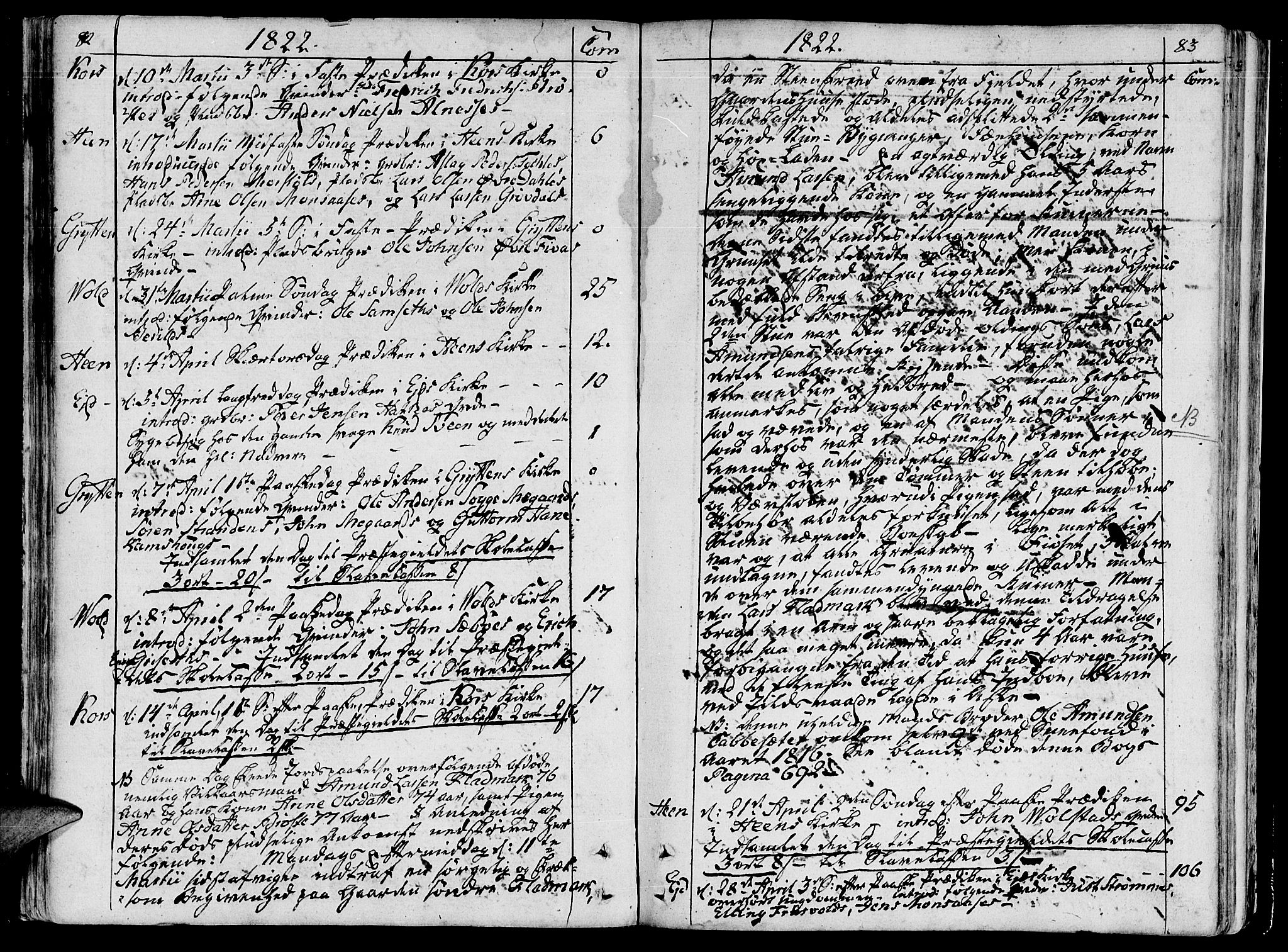 Ministerialprotokoller, klokkerbøker og fødselsregistre - Møre og Romsdal, AV/SAT-A-1454/544/L0570: Parish register (official) no. 544A03, 1807-1817, p. 82-83