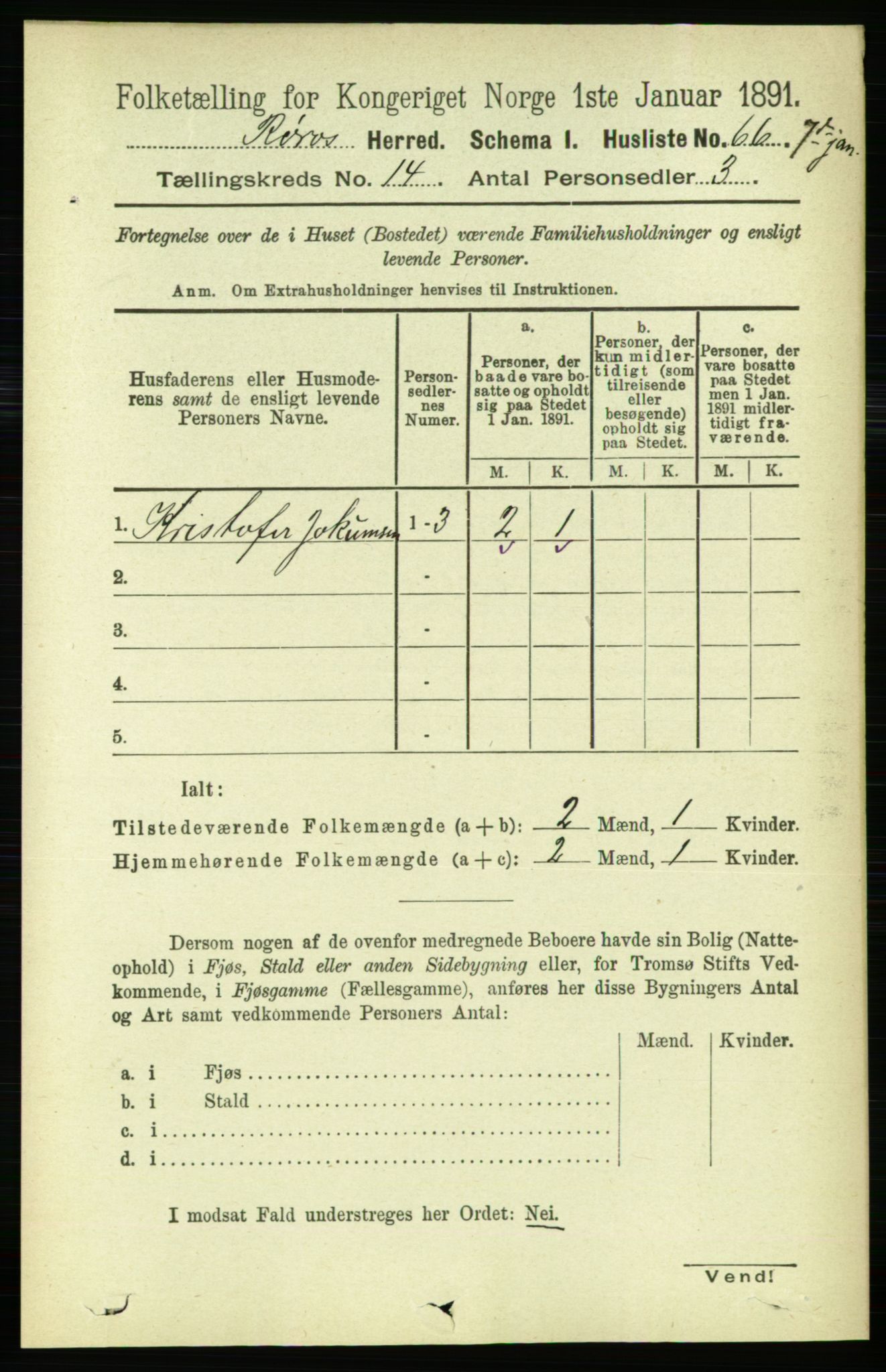 RA, 1891 census for 1640 Røros, 1891, p. 2868