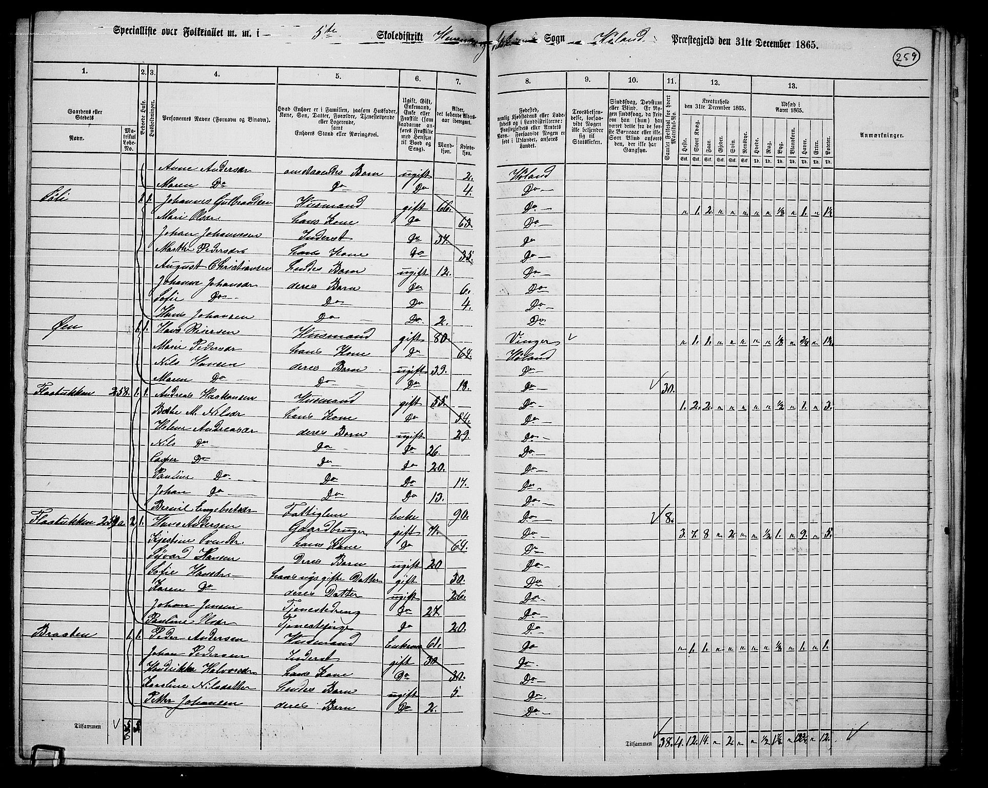 RA, 1865 census for Høland, 1865, p. 234