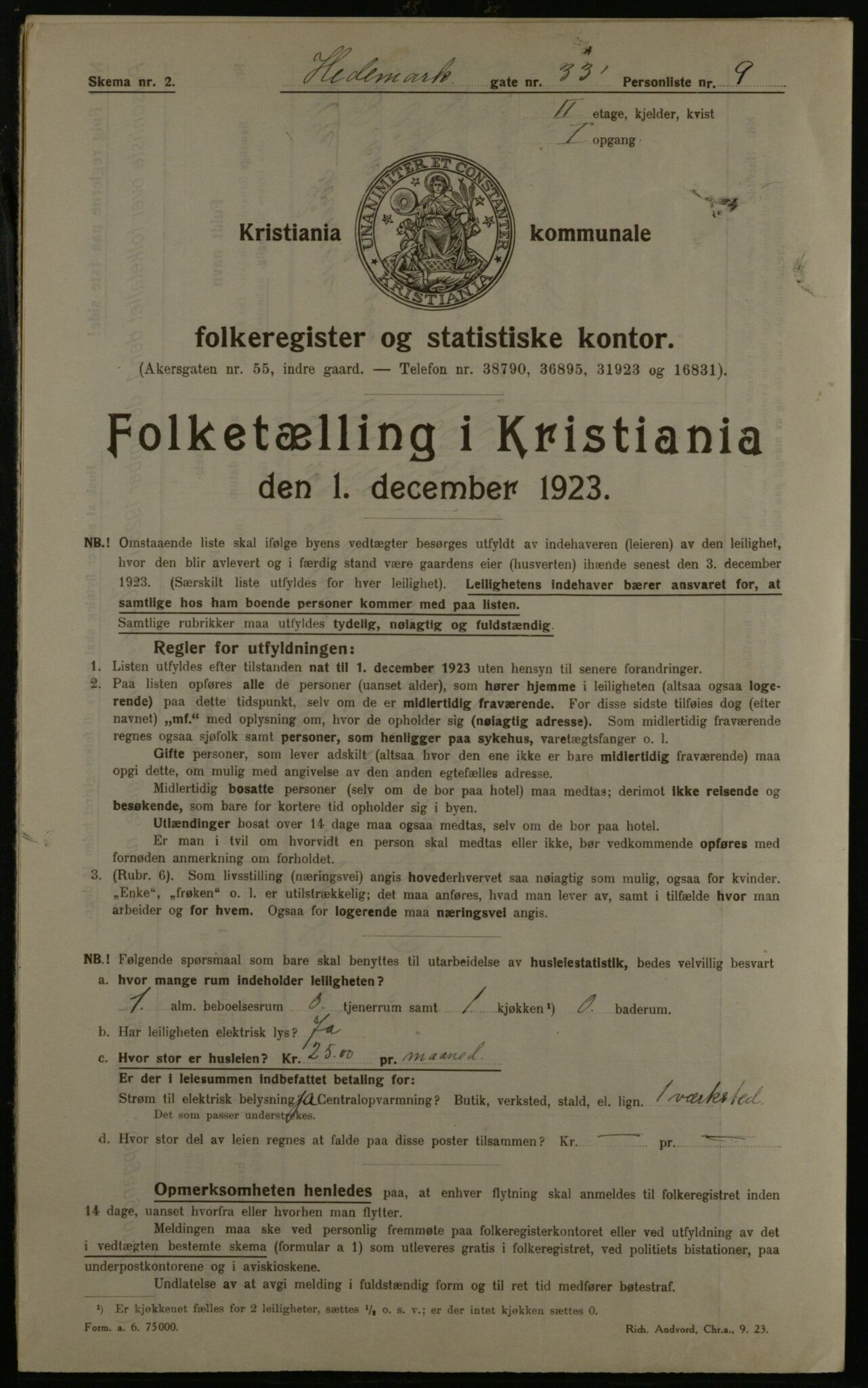 OBA, Municipal Census 1923 for Kristiania, 1923, p. 40128